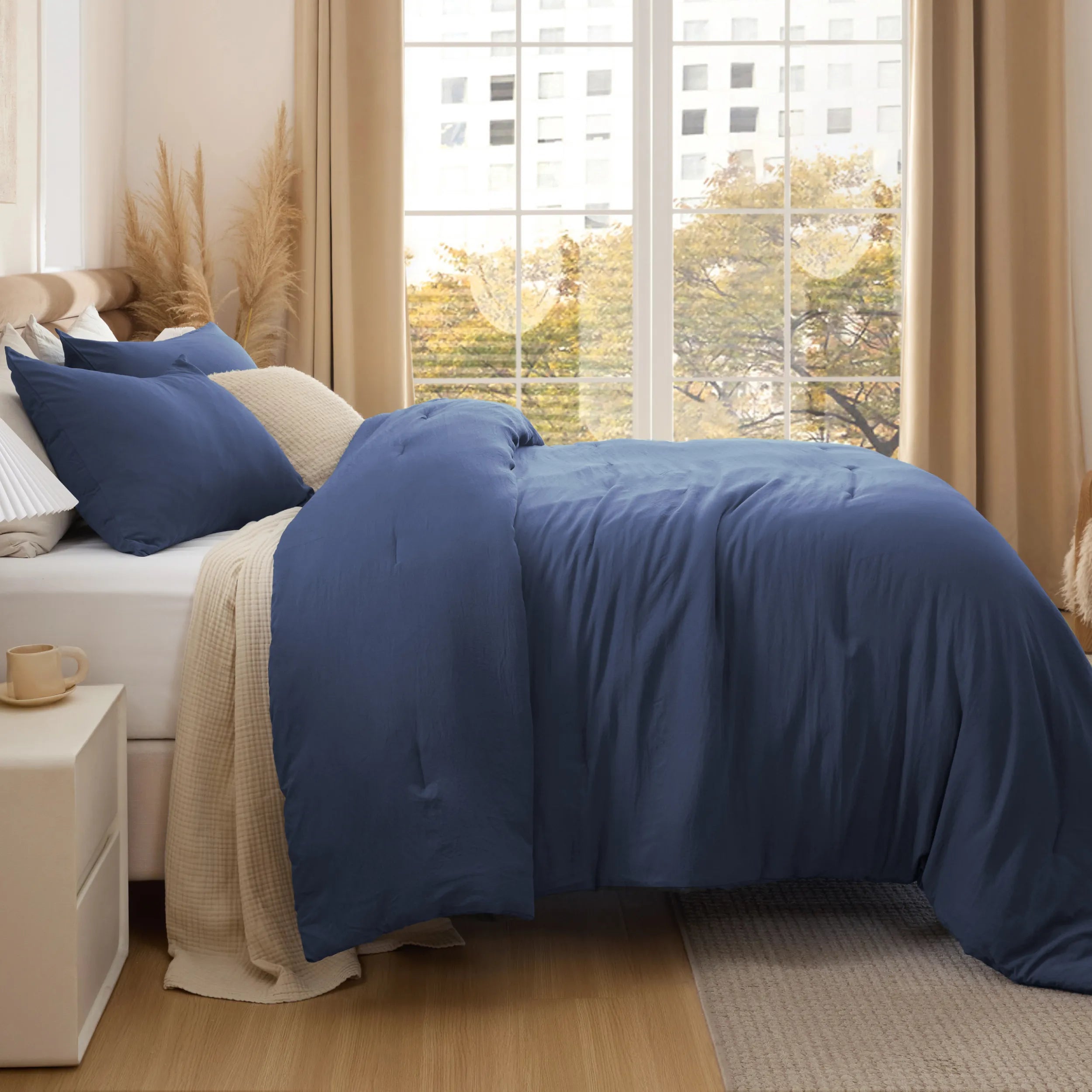 Pre-Washed Solid Comforter Set