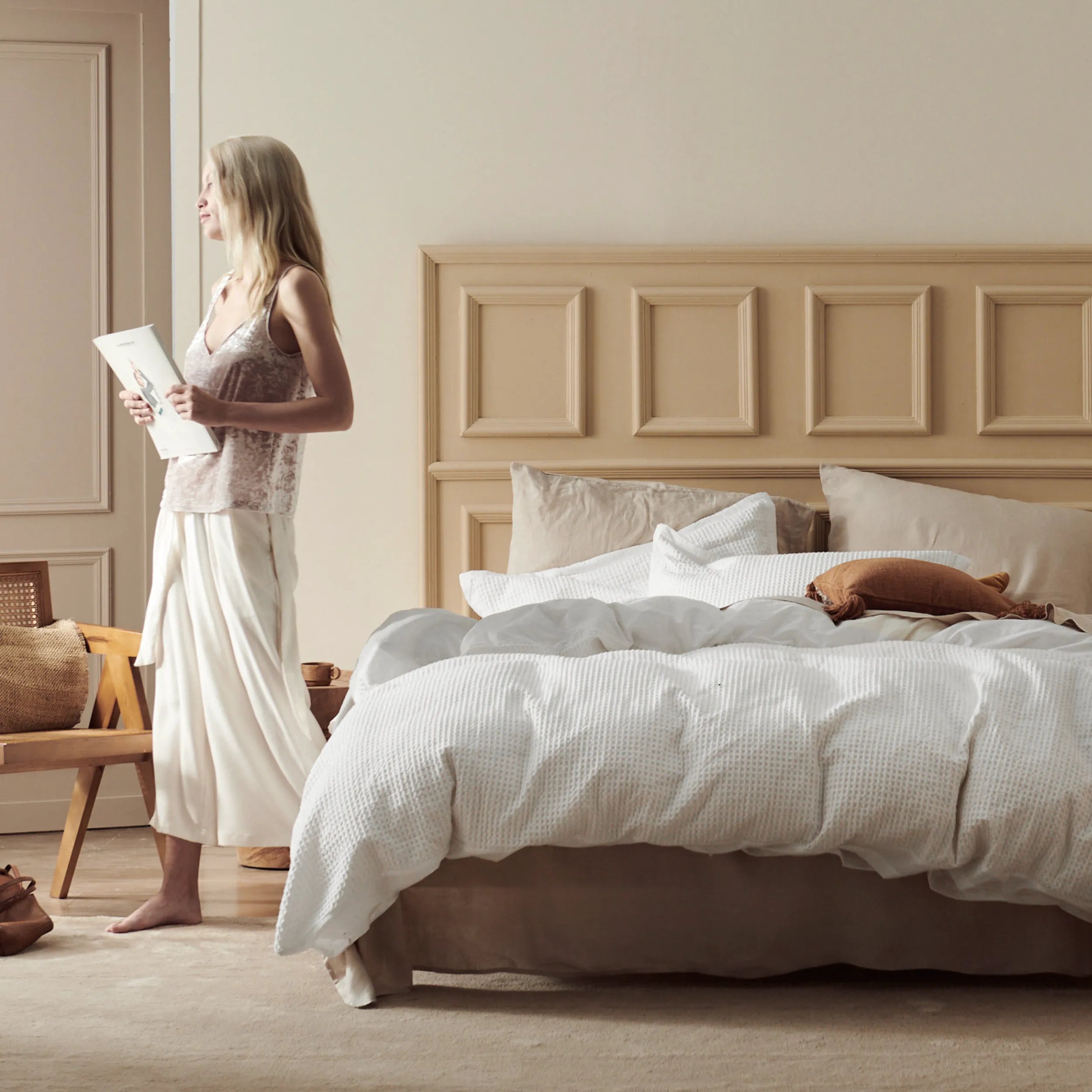 PureWoven™ Cotton Waffle Duvet Cover Set