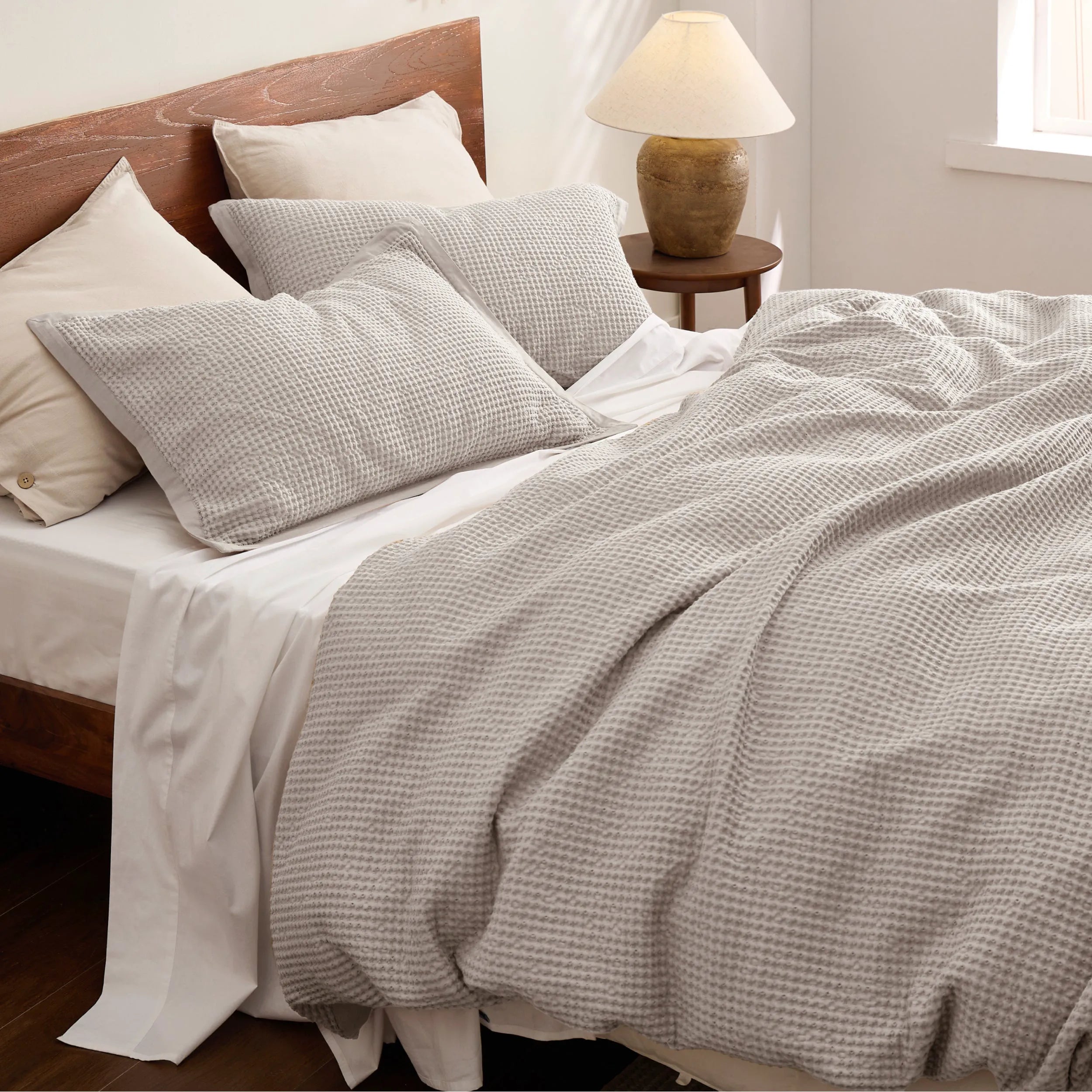 PureWoven™ Cotton Waffle Duvet Cover Set