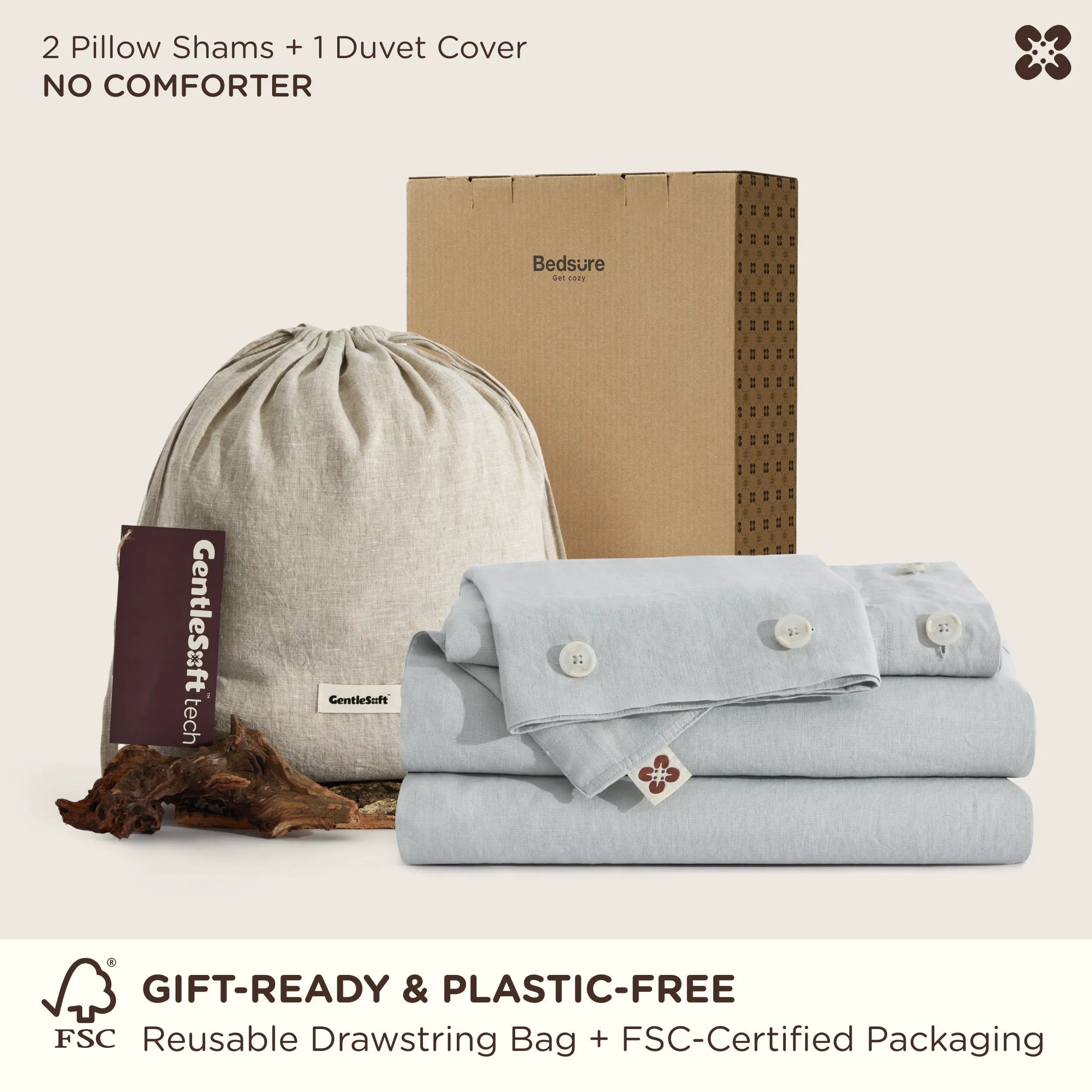 PureWoven™ Washed Linen Duvet Cover Set