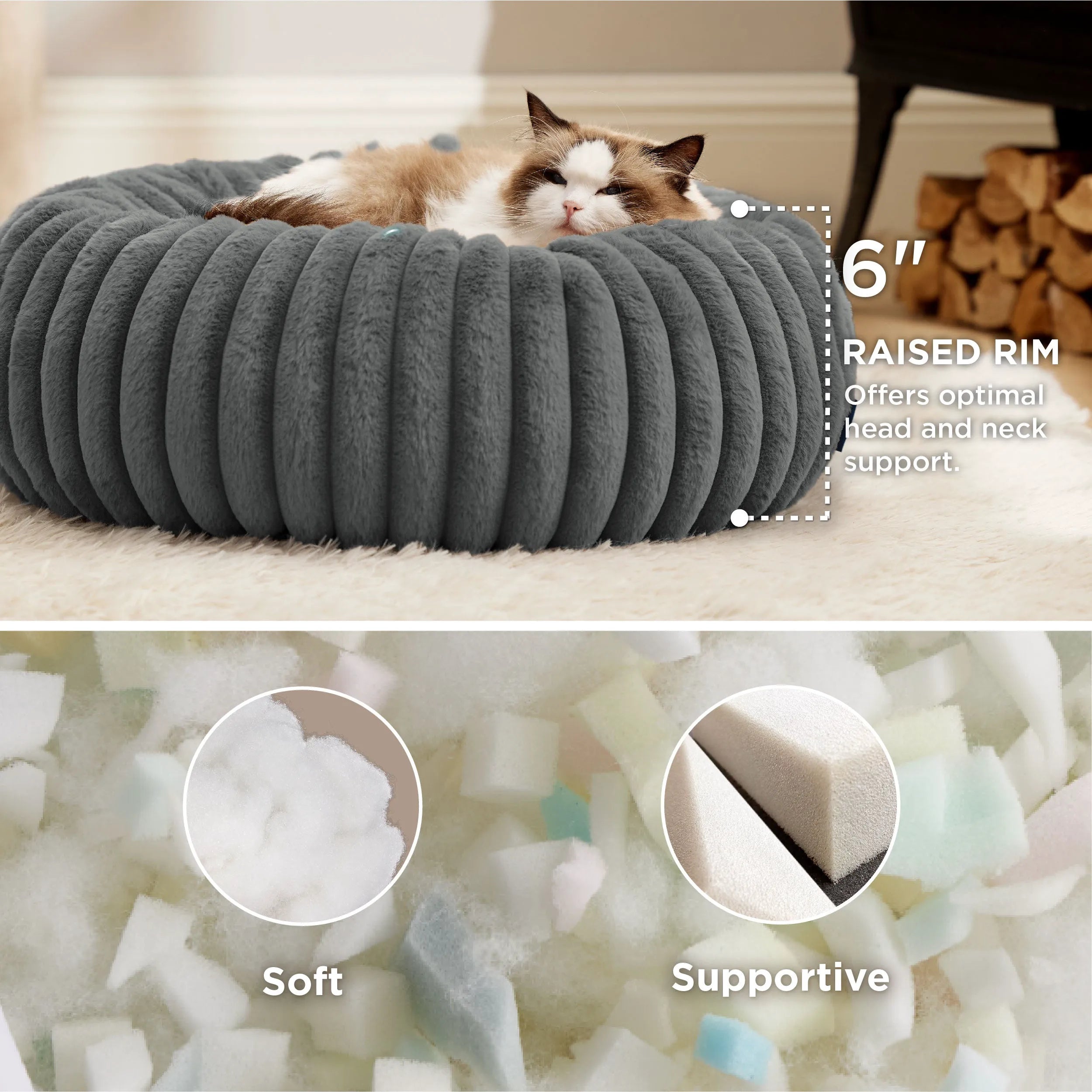 ComfyFleece™ Donut Dog Bed