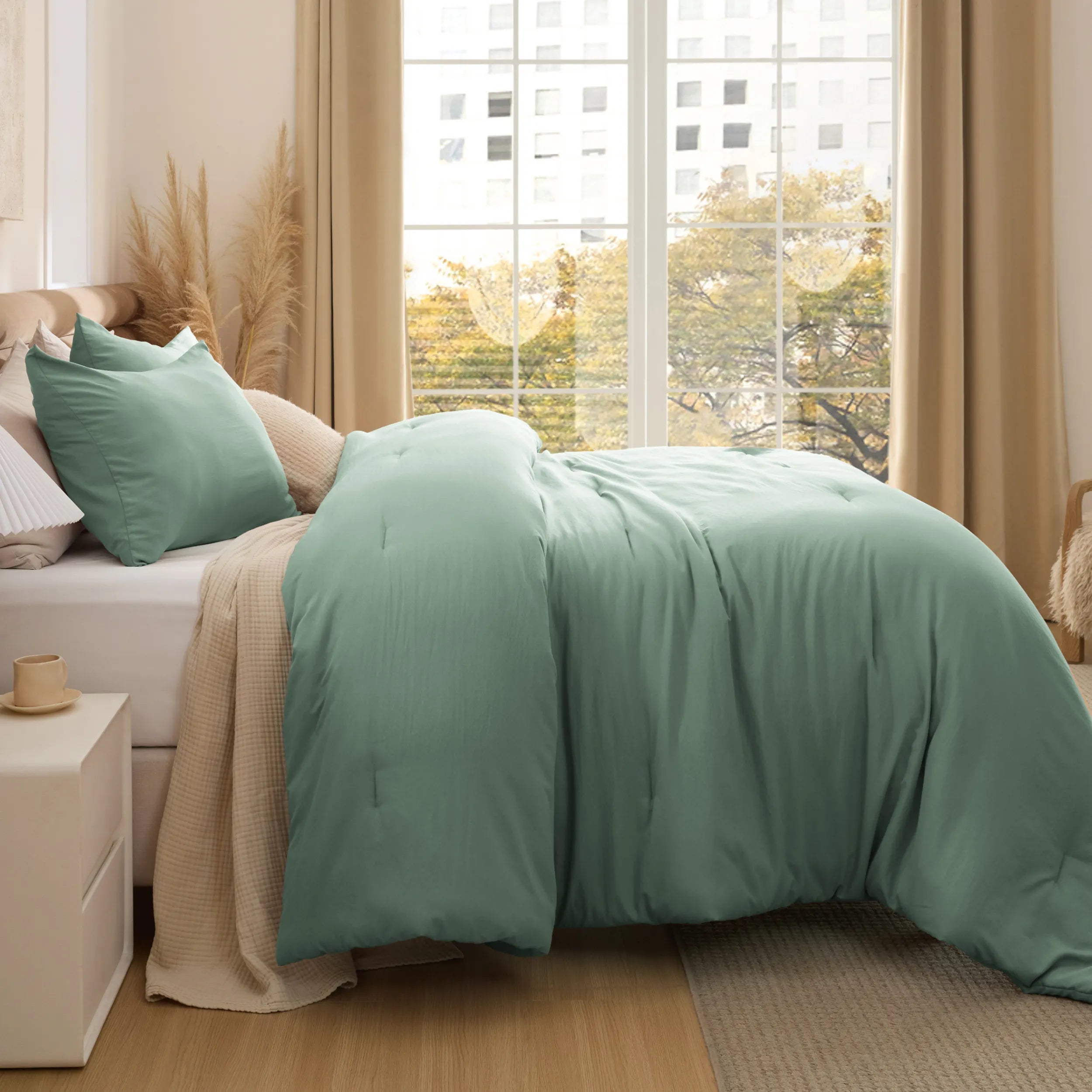 Pre-Washed Solid Comforter Set