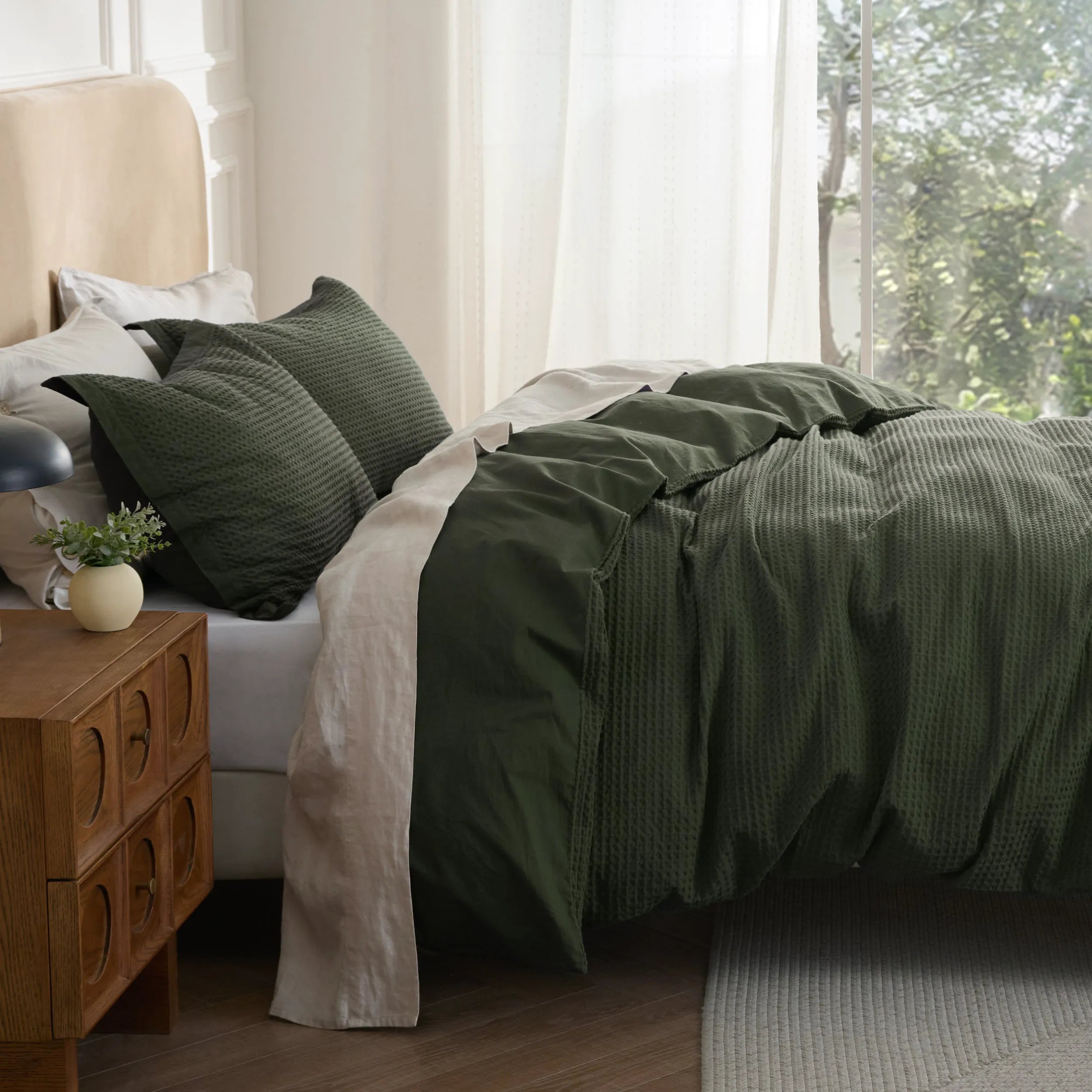 PureWoven™ Cotton Waffle Duvet Cover Set