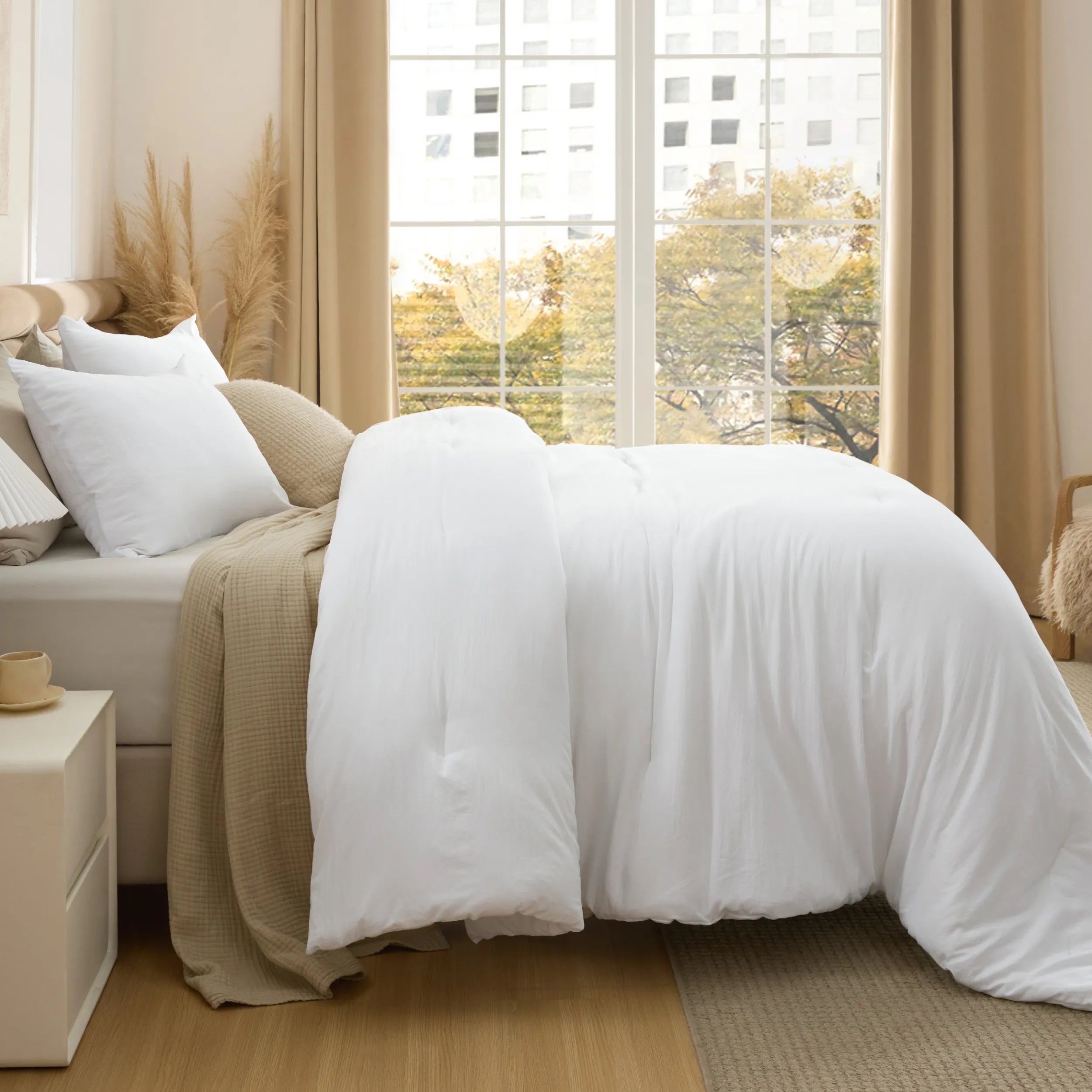 Pre-Washed Solid Comforter Set