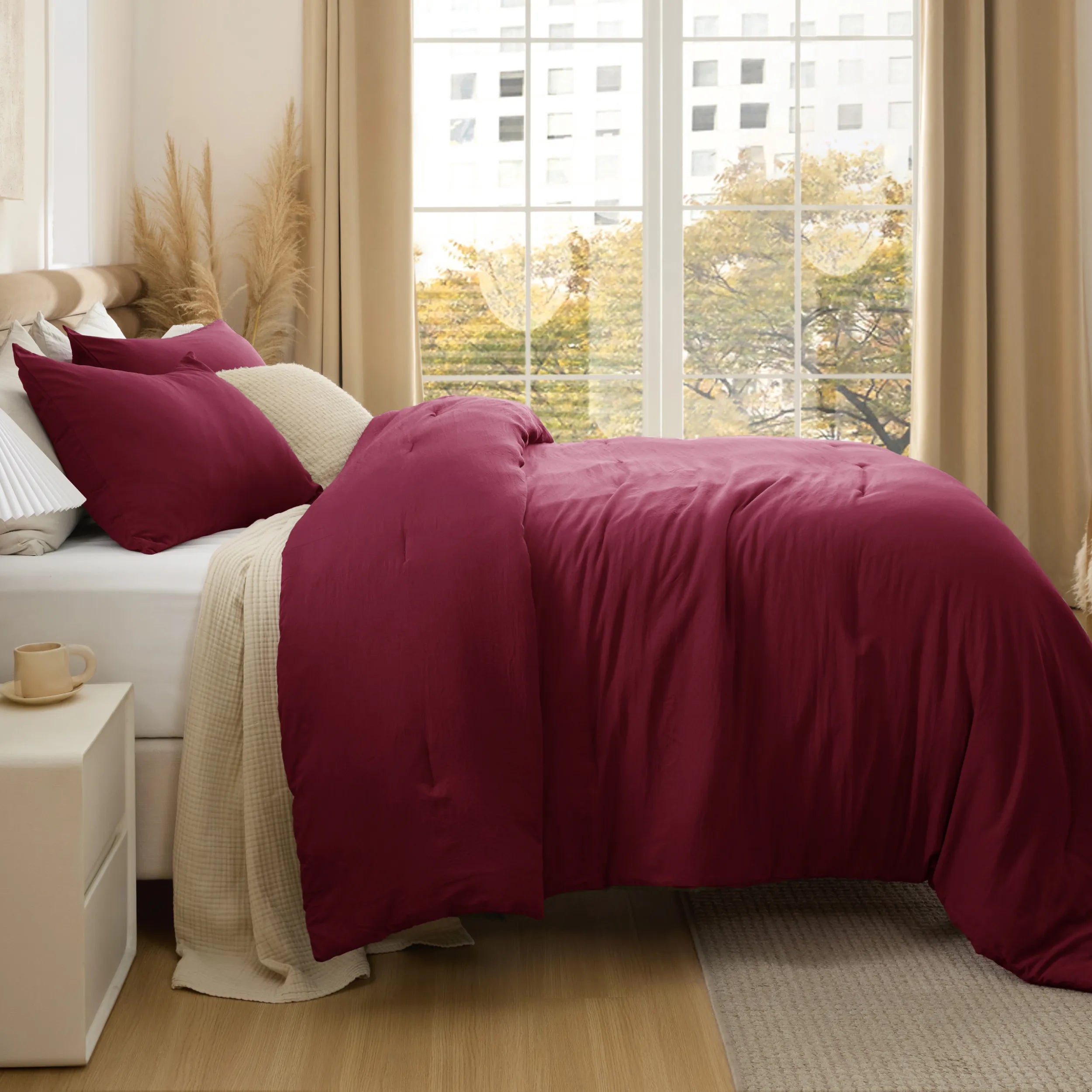 Pre-Washed Solid Comforter Set