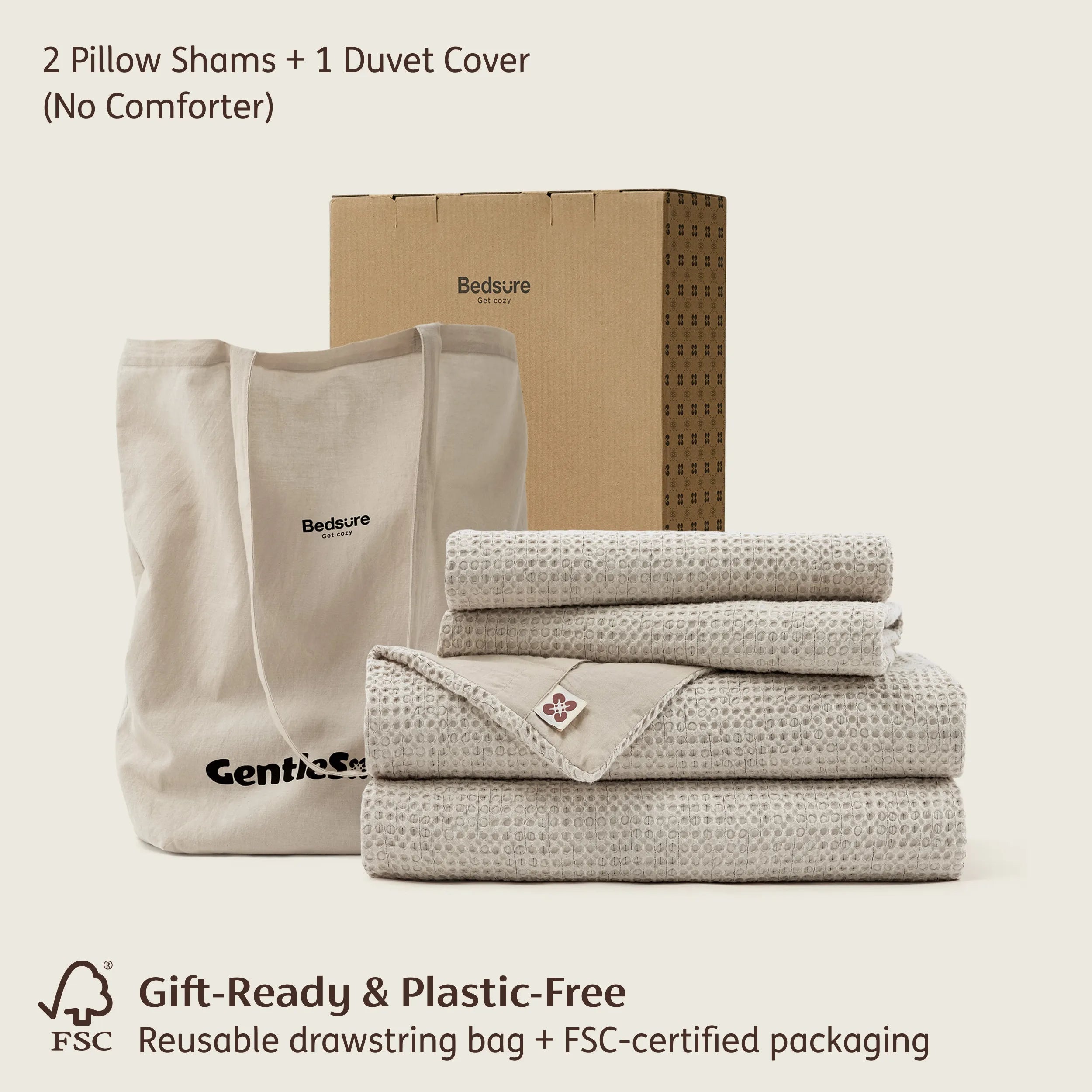 PureWoven™ Cotton Waffle Space-Dyed Duvet Cover Set