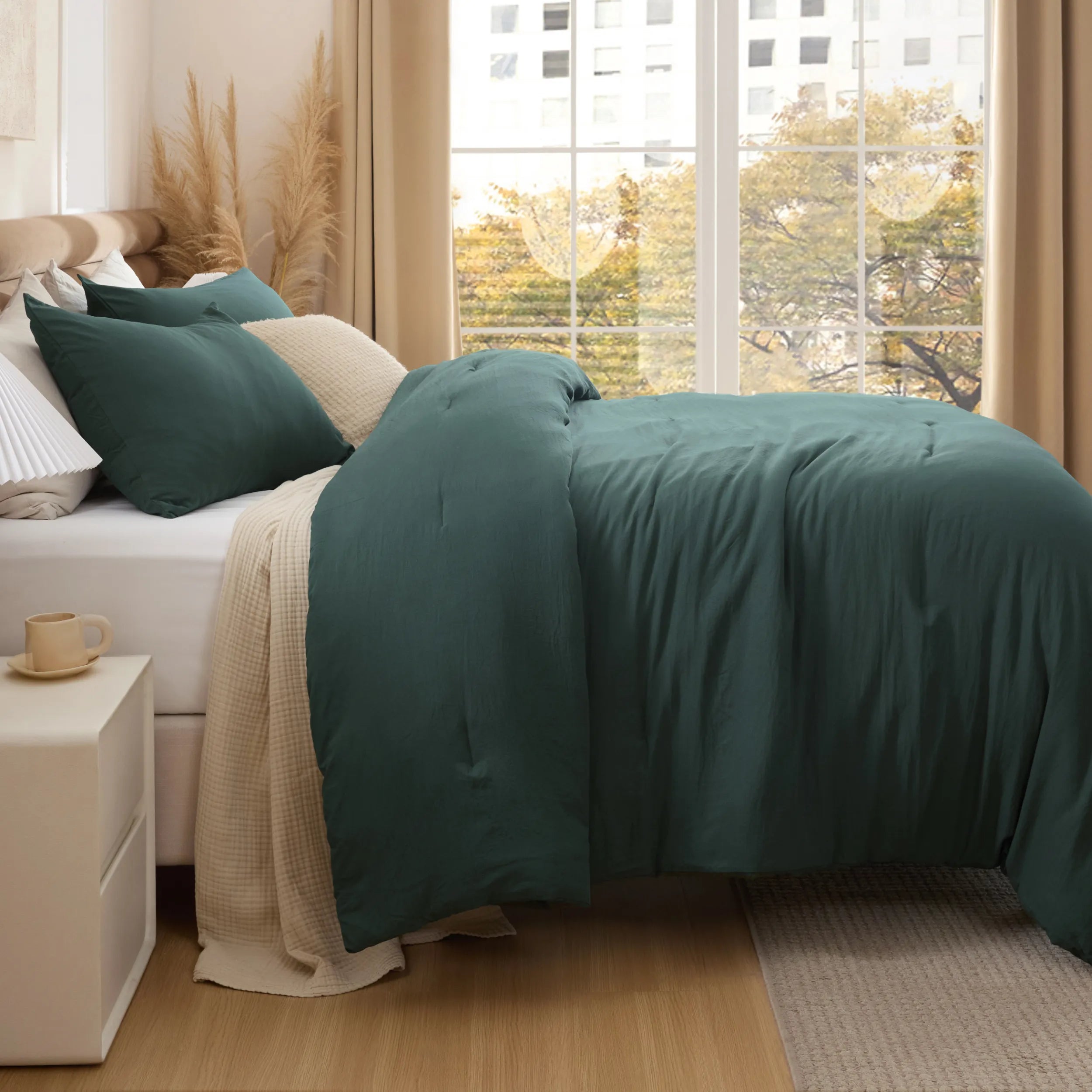 Pre-Washed Solid Comforter Set