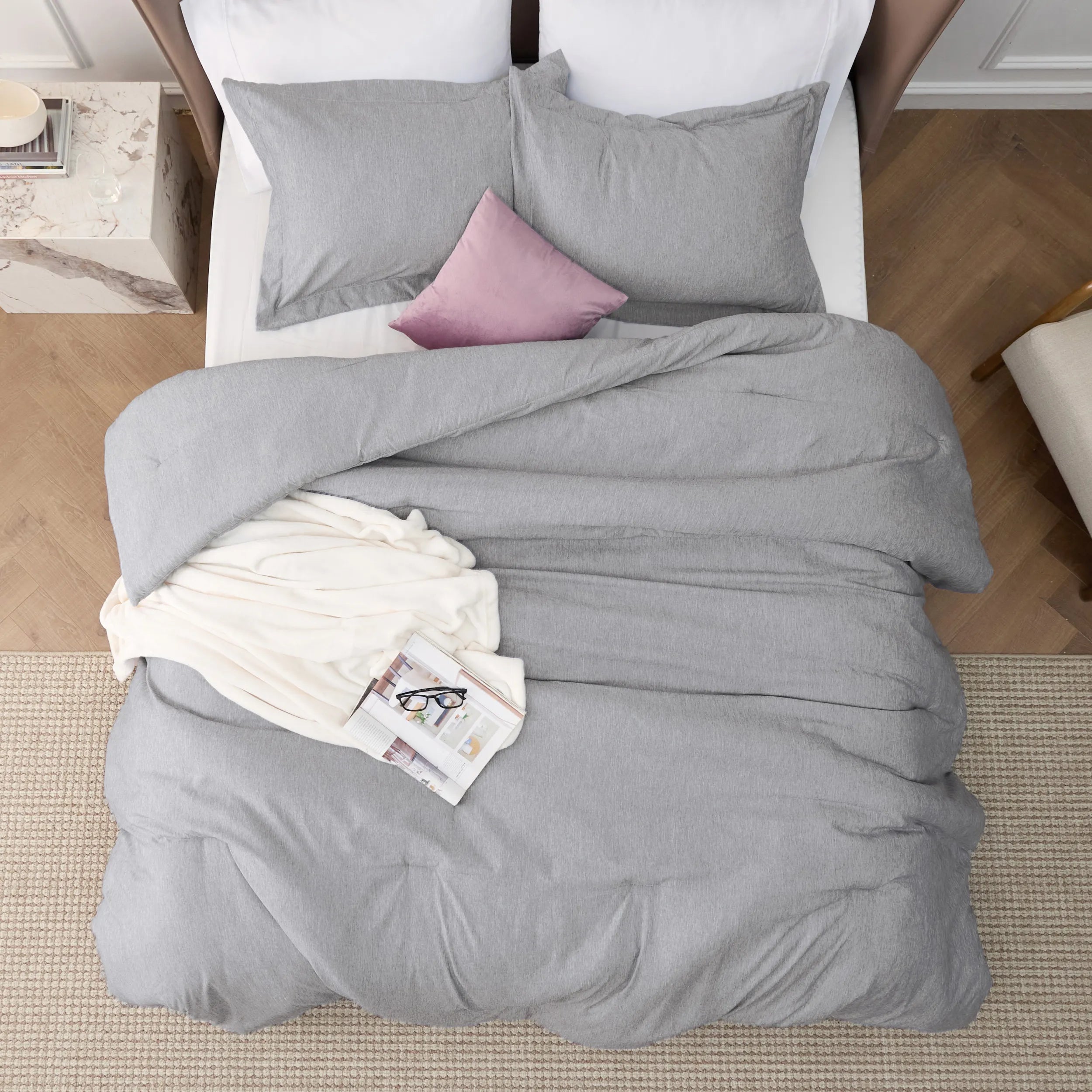 Cationic Dye Comforter Set - 100gsm