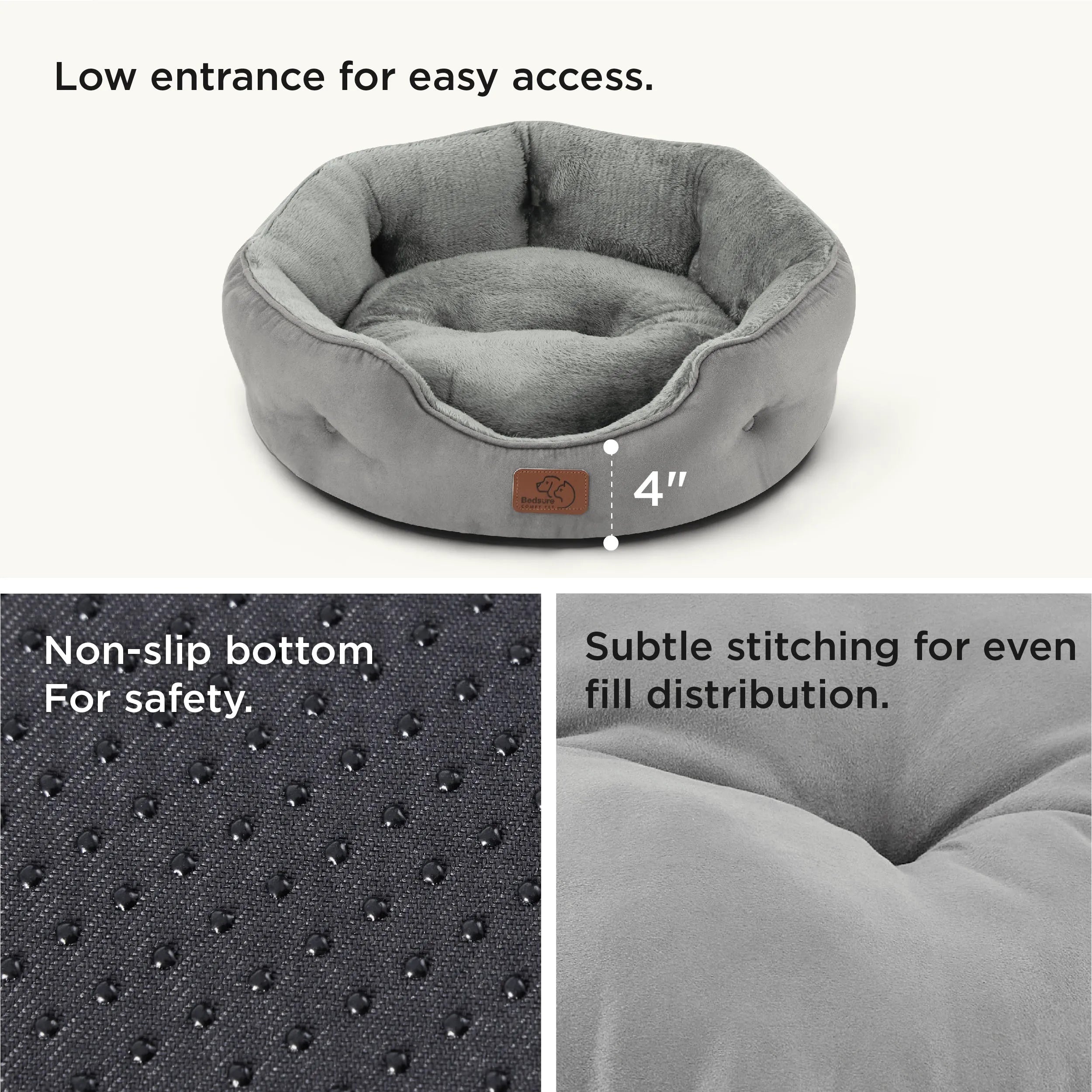 Round Solid Pet Bed