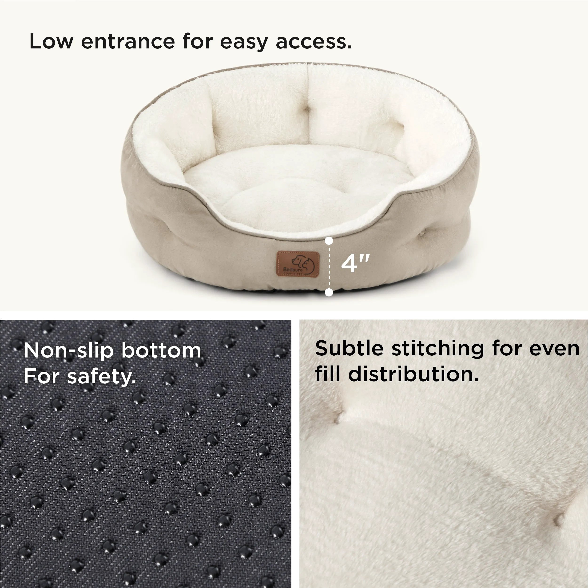 Round Solid Pet Bed
