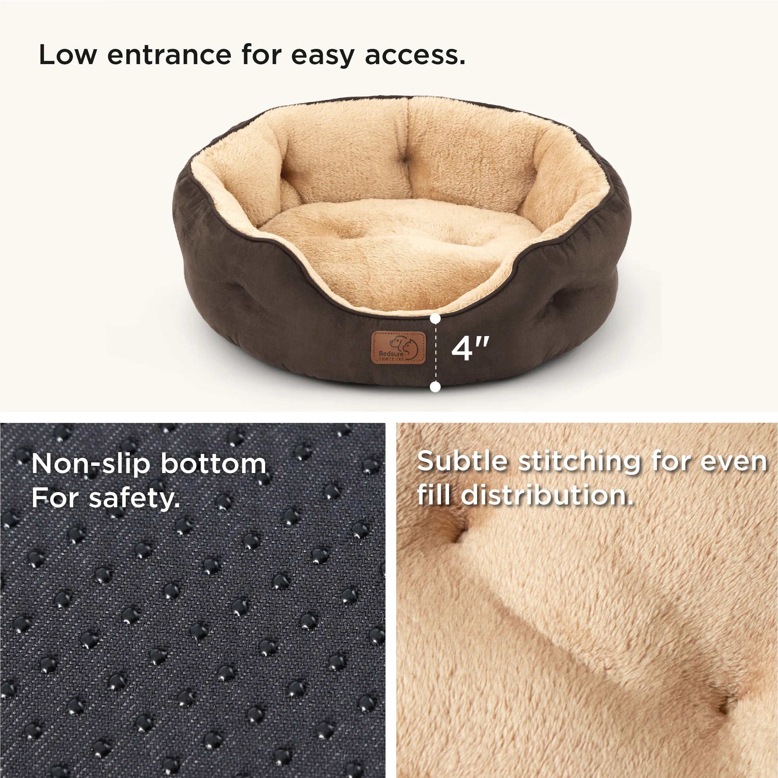 Round Solid Pet Bed
