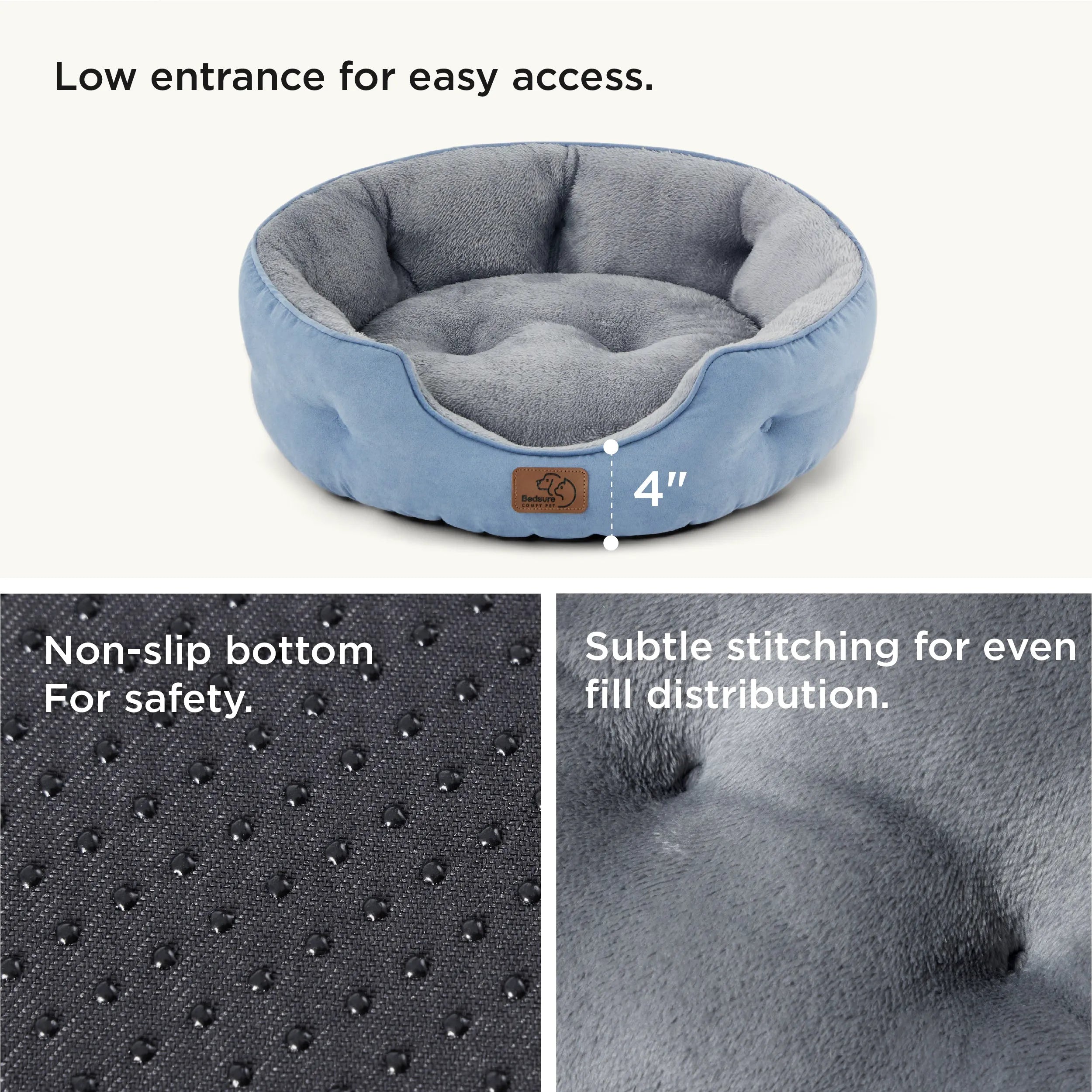 Round Solid Pet Bed