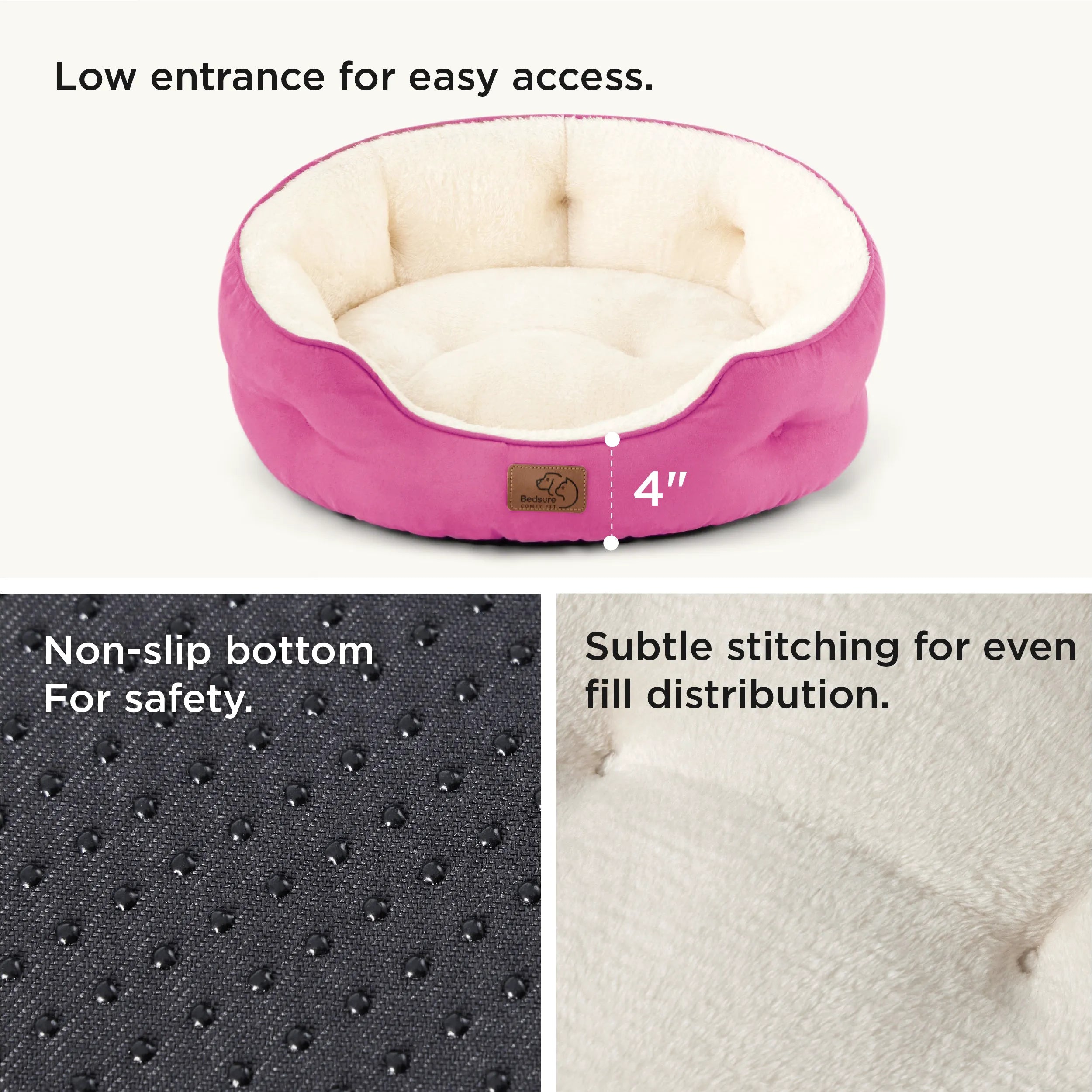 Round Solid Pet Bed
