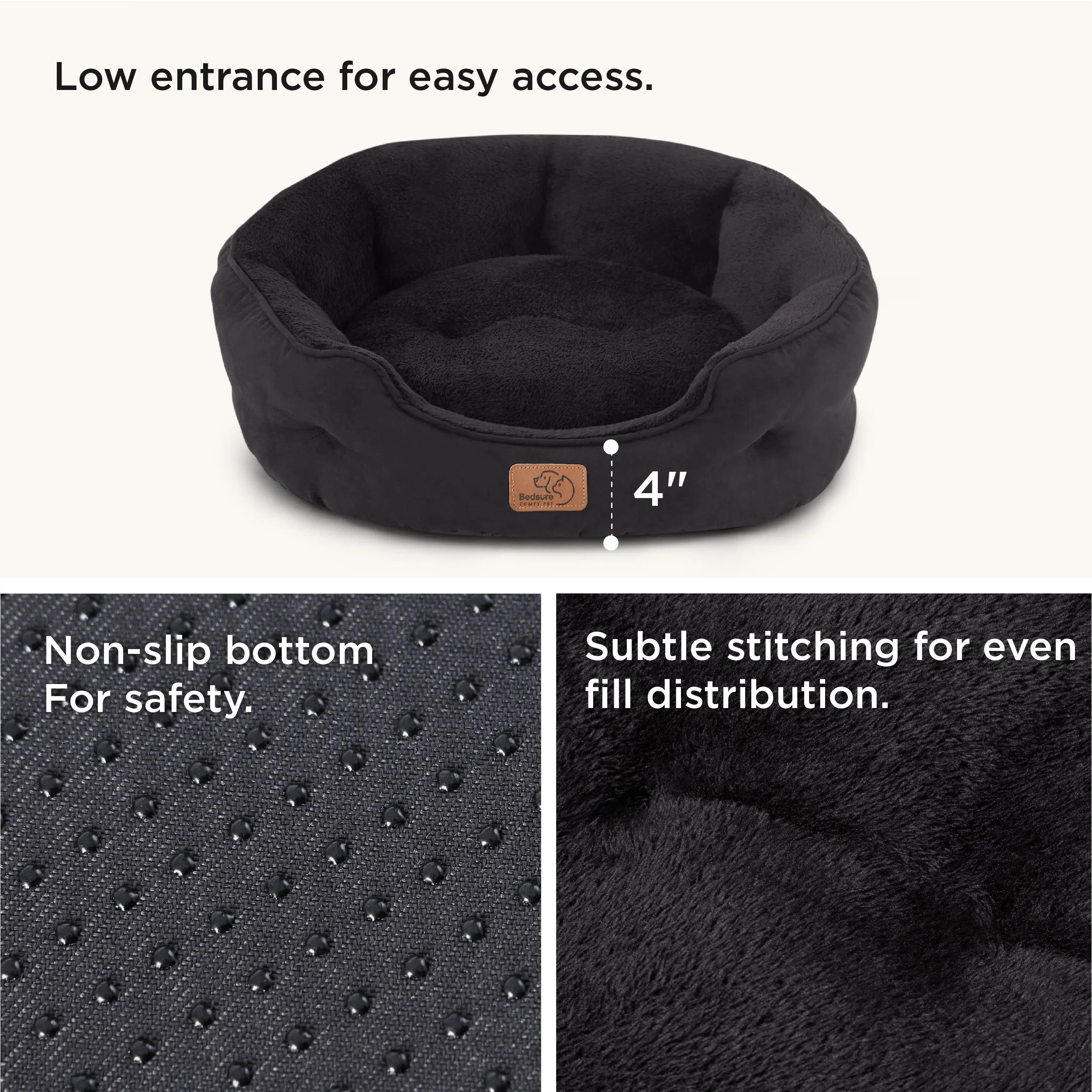 Round Solid Pet Bed