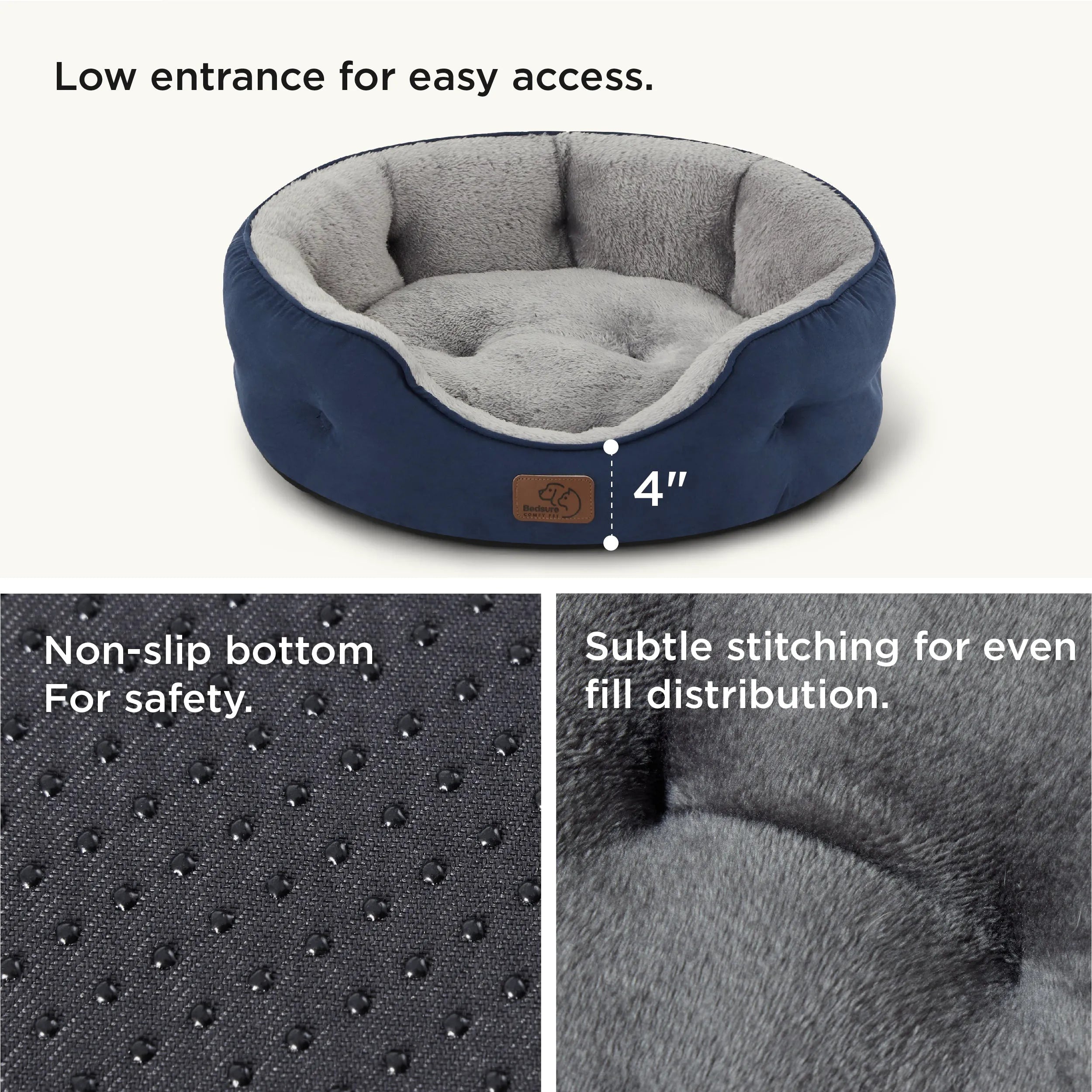 Round Solid Pet Bed