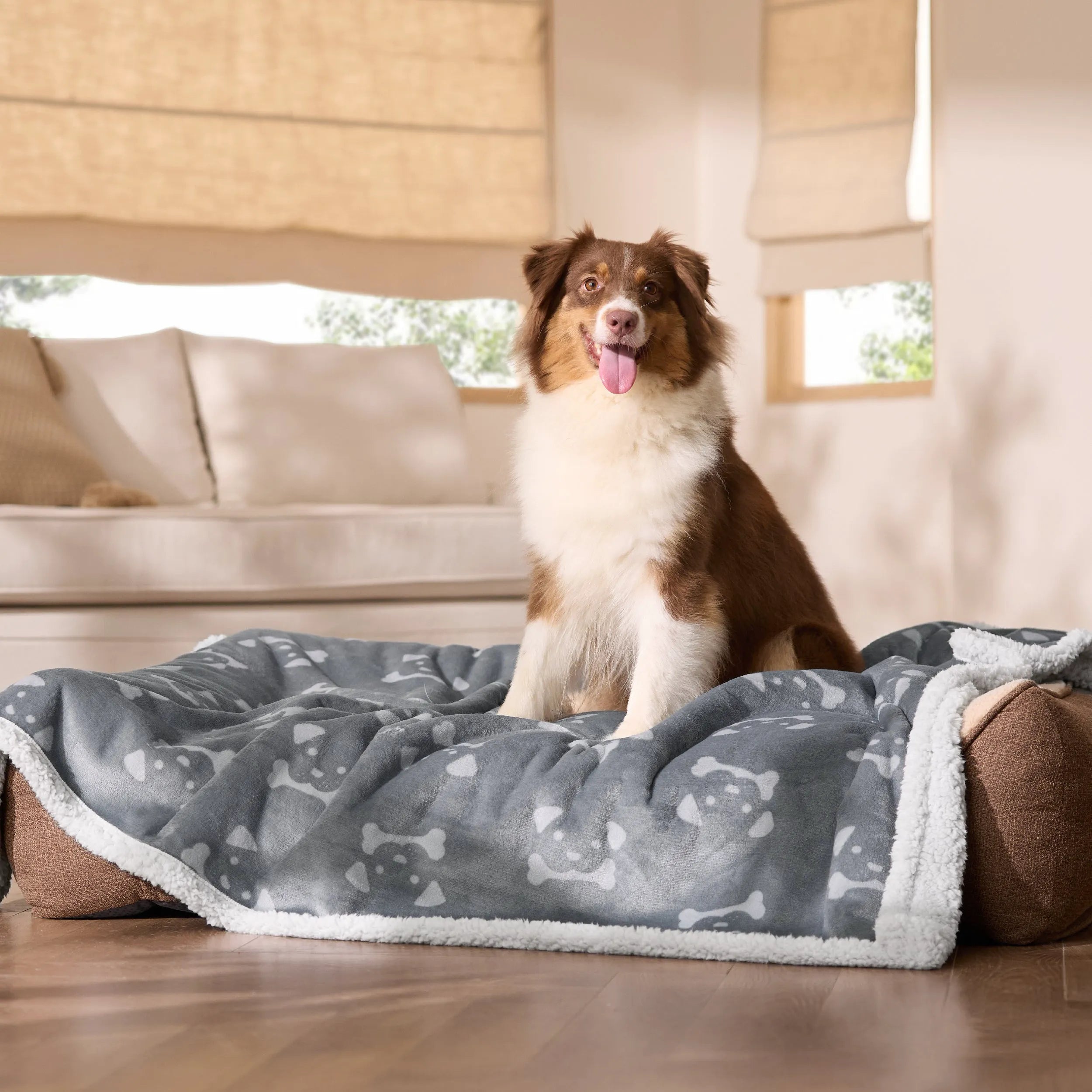 Reversible Waterproof Sherpa Blanket