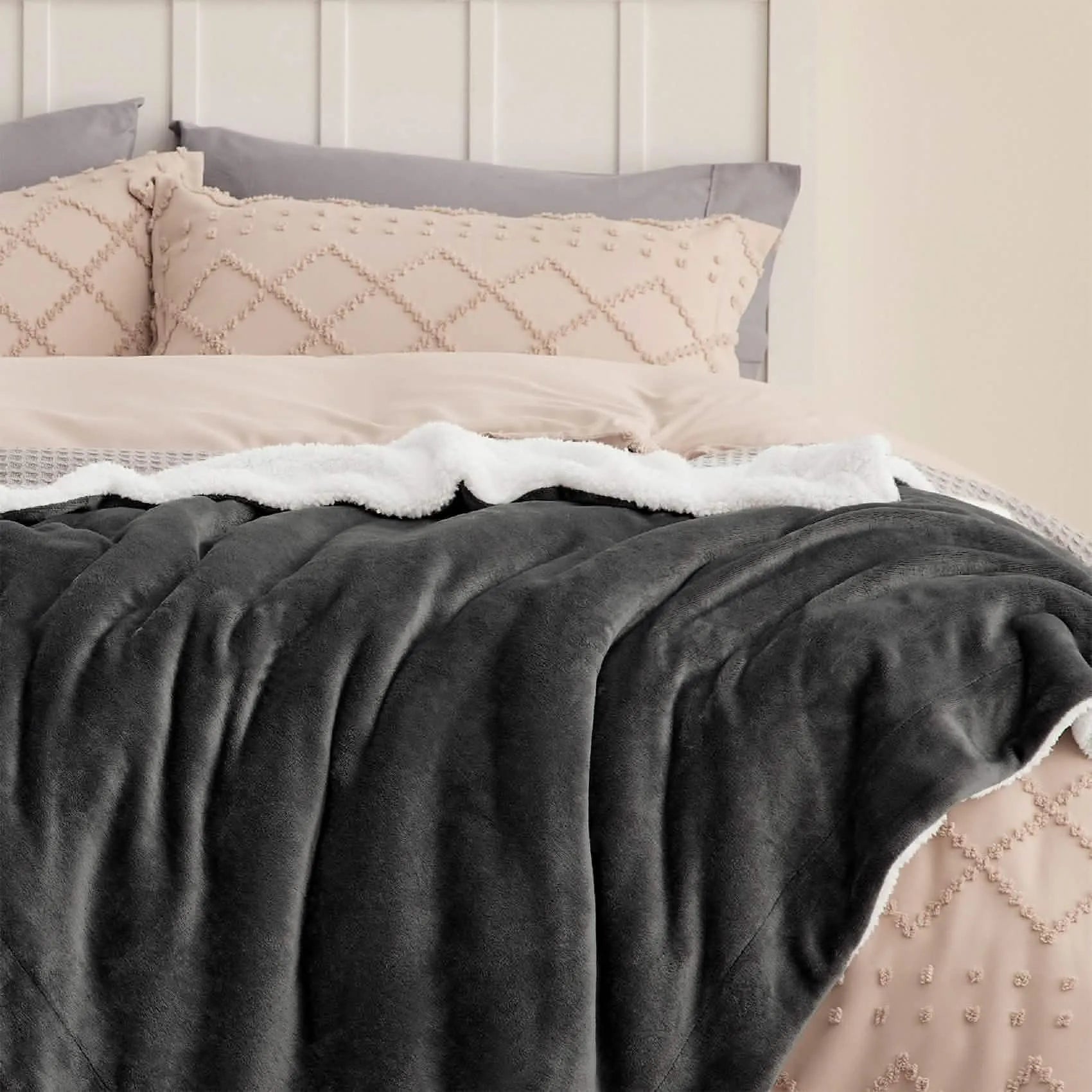 Cozy Sherpa Fleece Throw Blanket