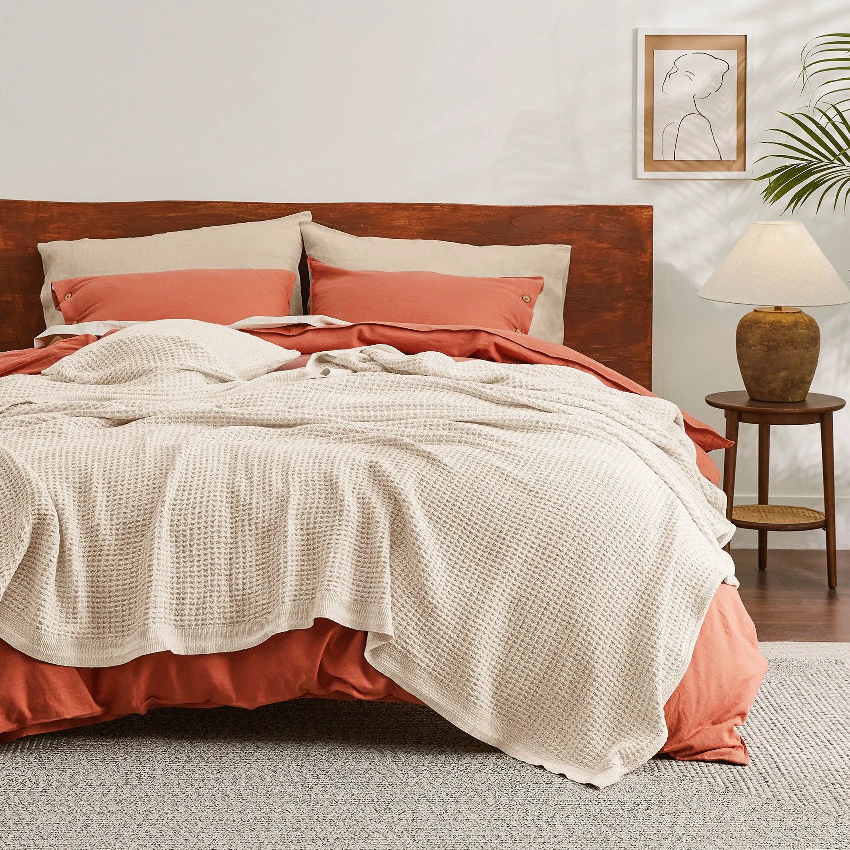 Cotton Waffle Weave Blanket