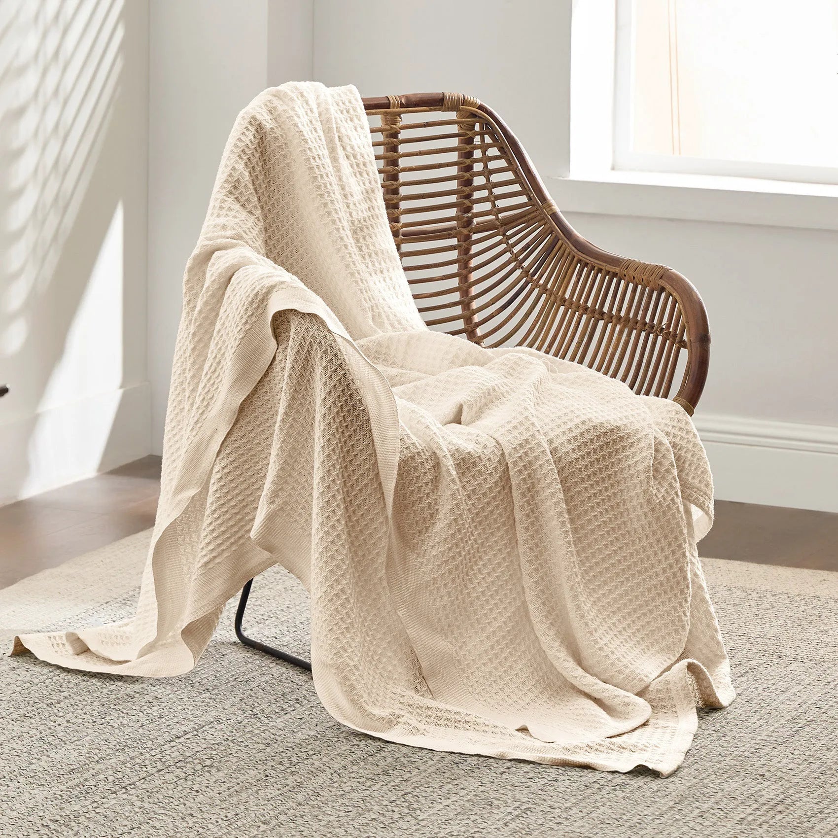 Cotton Waffle Weave Blanket