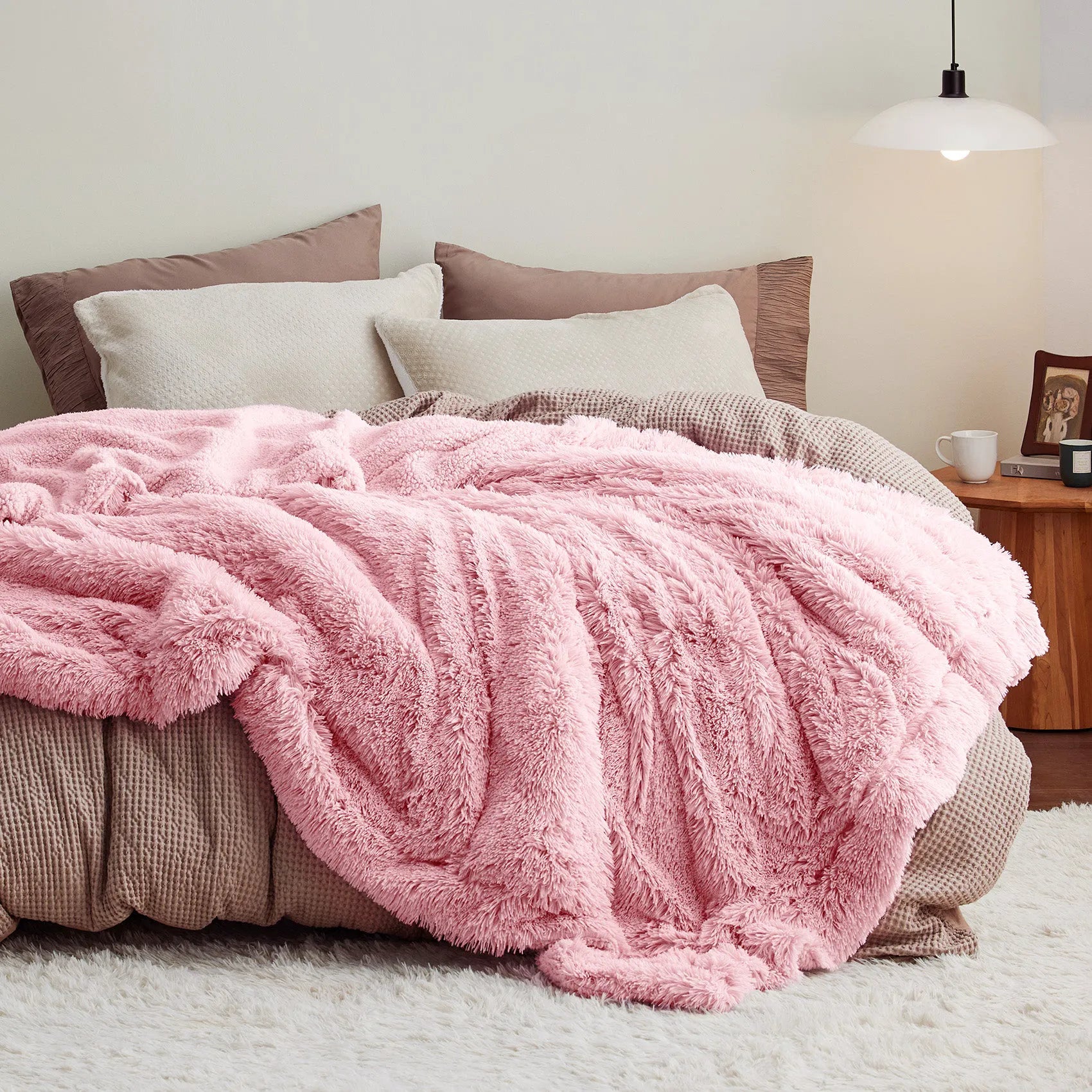 Fuzzy Faux Fur Throw Blanket