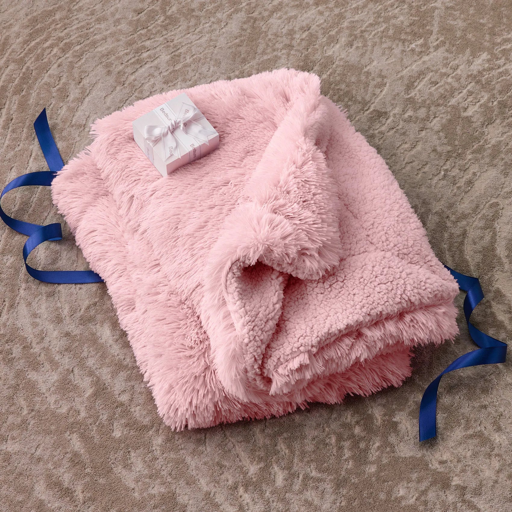 Fuzzy Faux Fur Throw Blanket