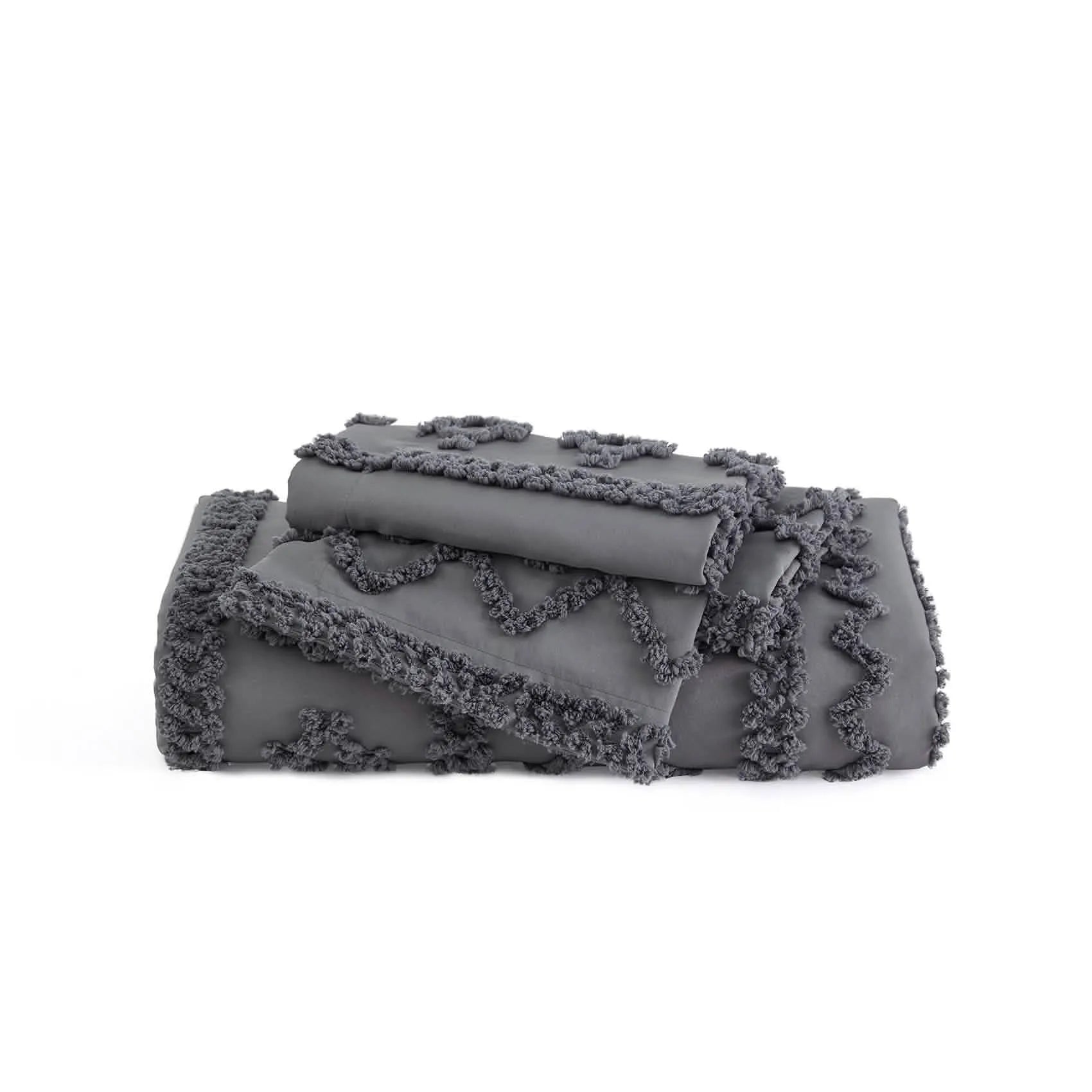 Boho Tufted Embroidery Duvet Cover Set