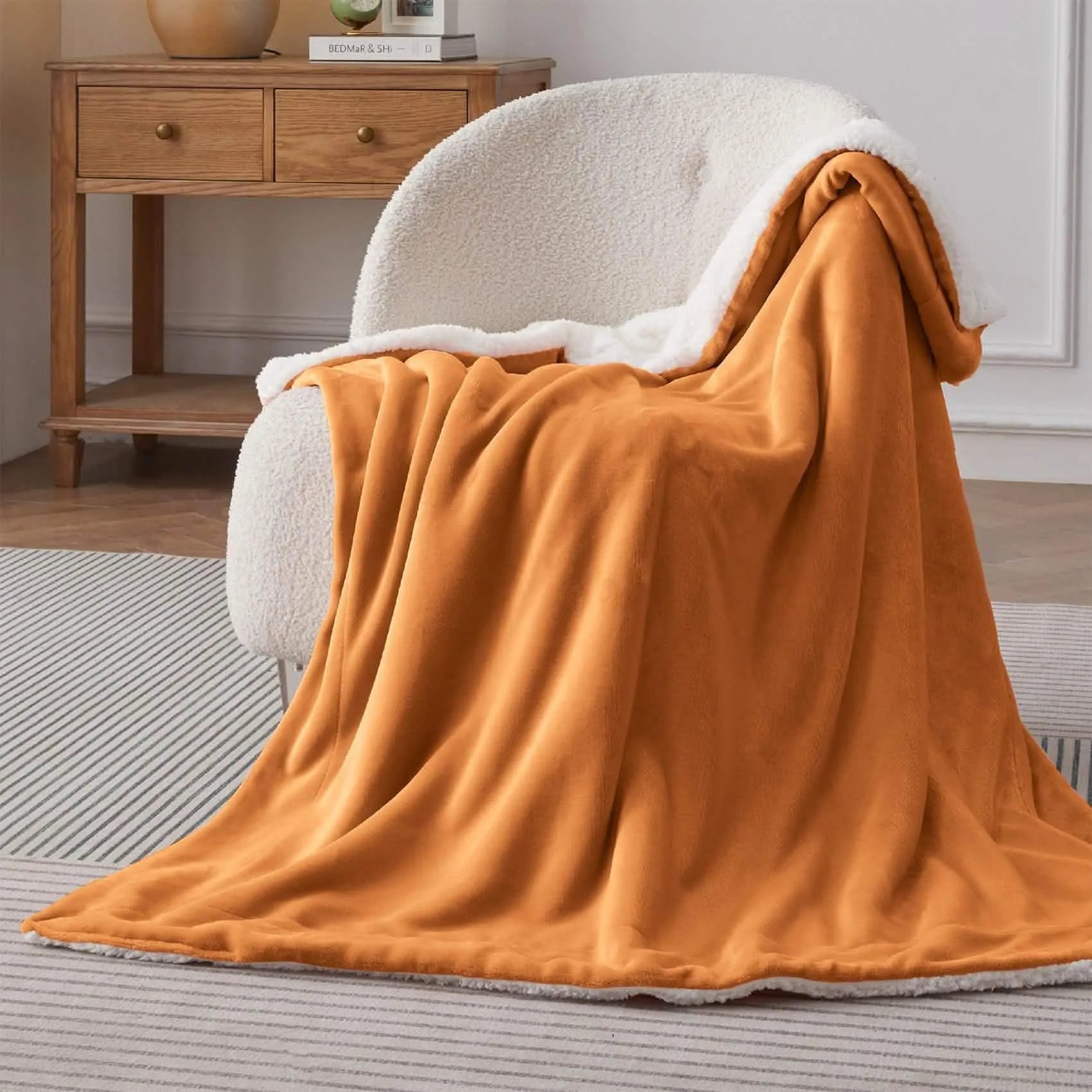 Cozy Sherpa Fleece Throw Blanket