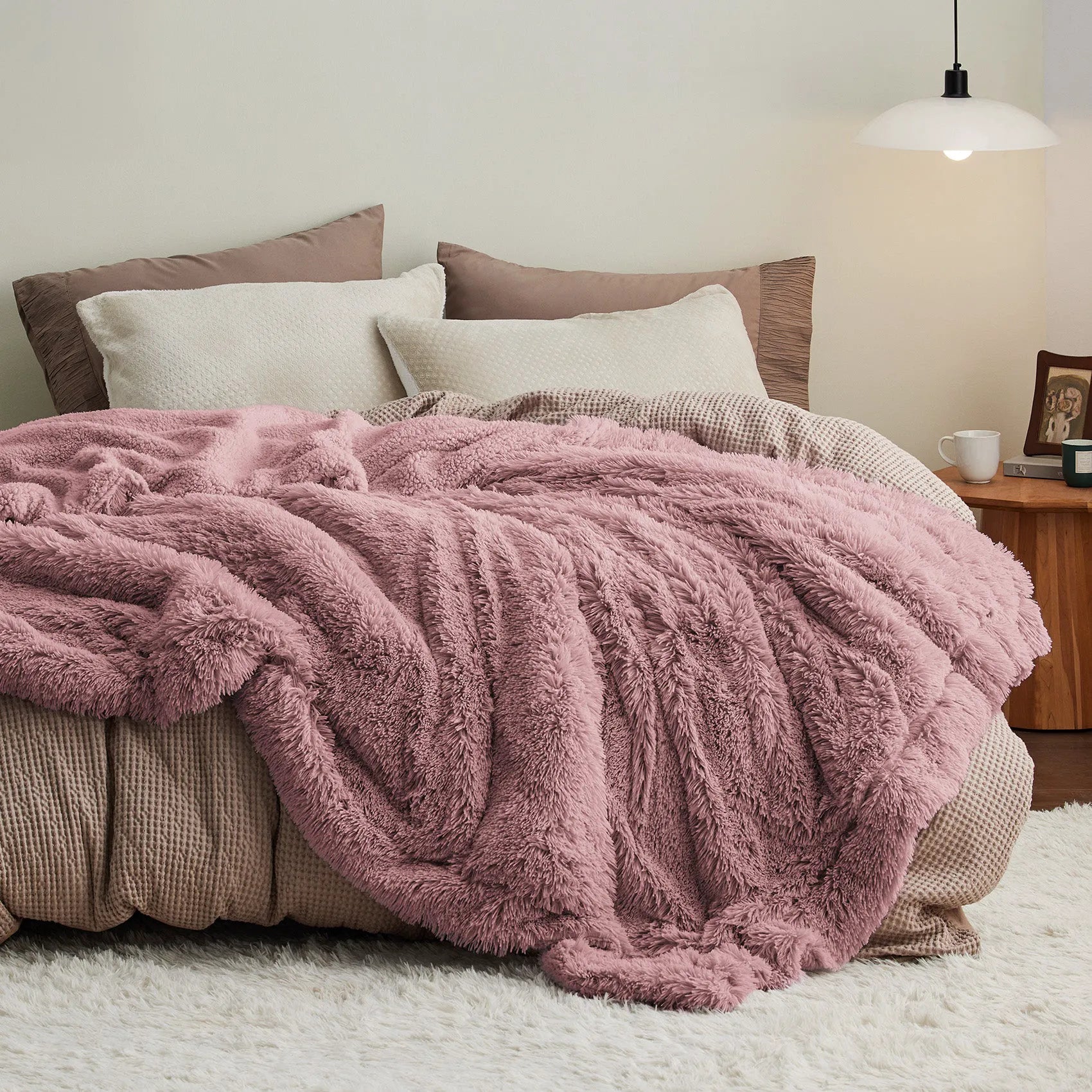 Fuzzy Faux Fur Throw Blanket