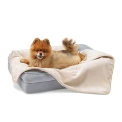 Reversible Sherpa & Microfiber Fleece Dog Blanket