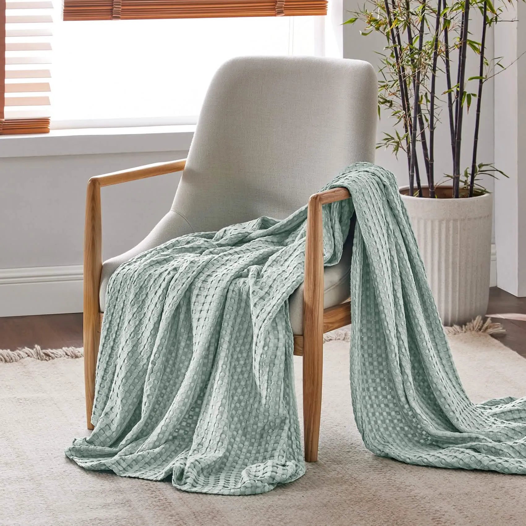 Bamboo Rayon Waffle Blanket