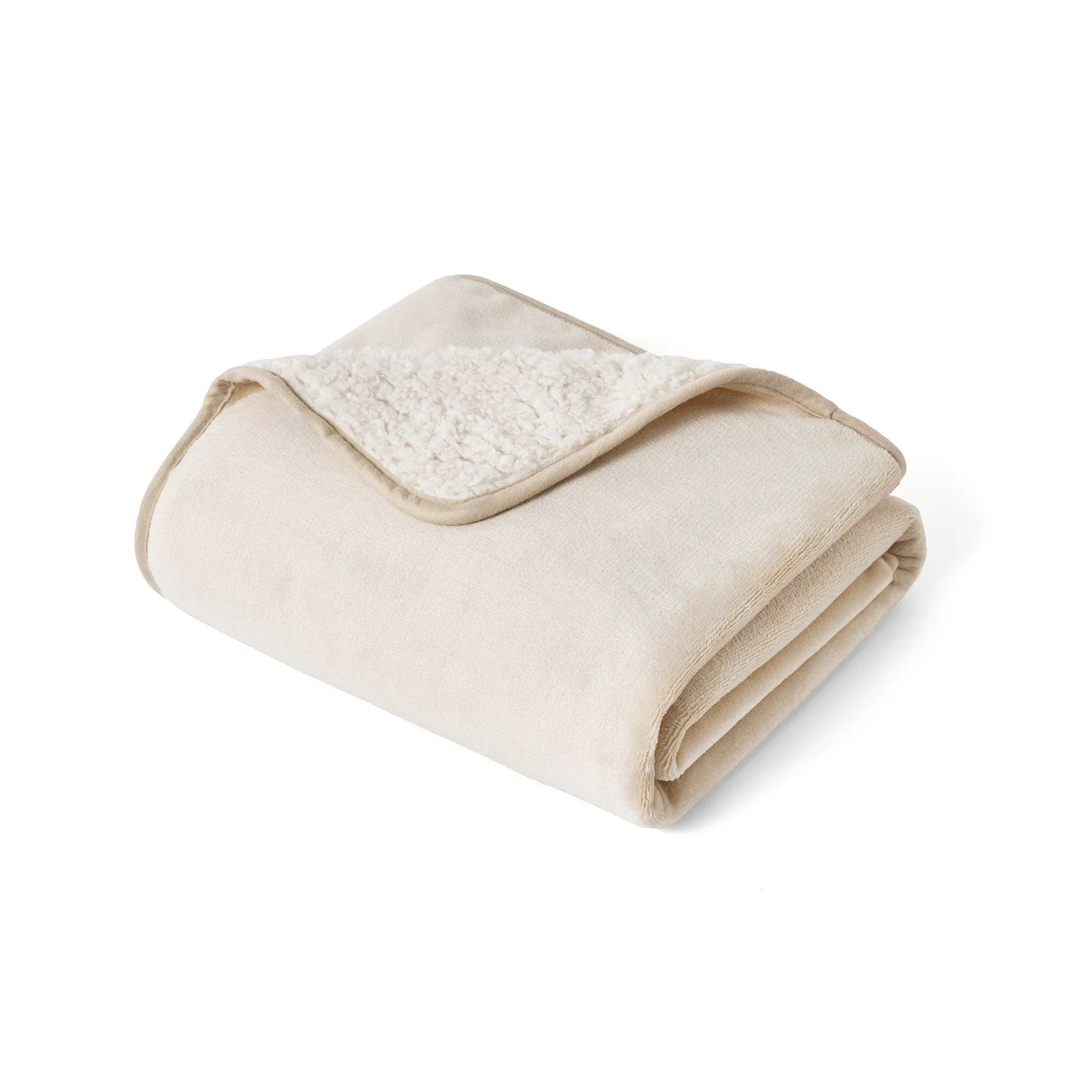 Reversible Sherpa & Microfiber Fleece Dog Blanket