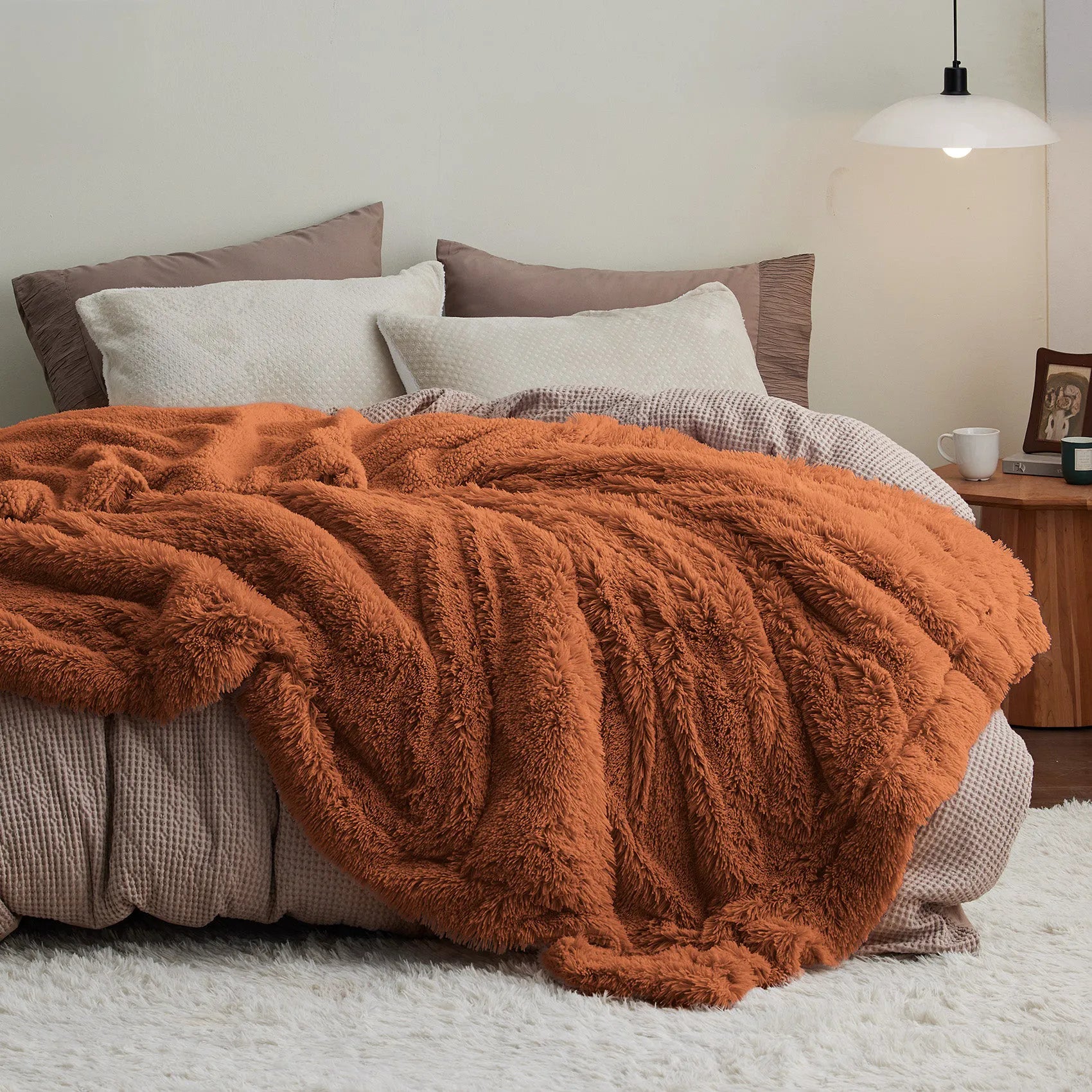 Fuzzy Faux Fur Throw Blanket
