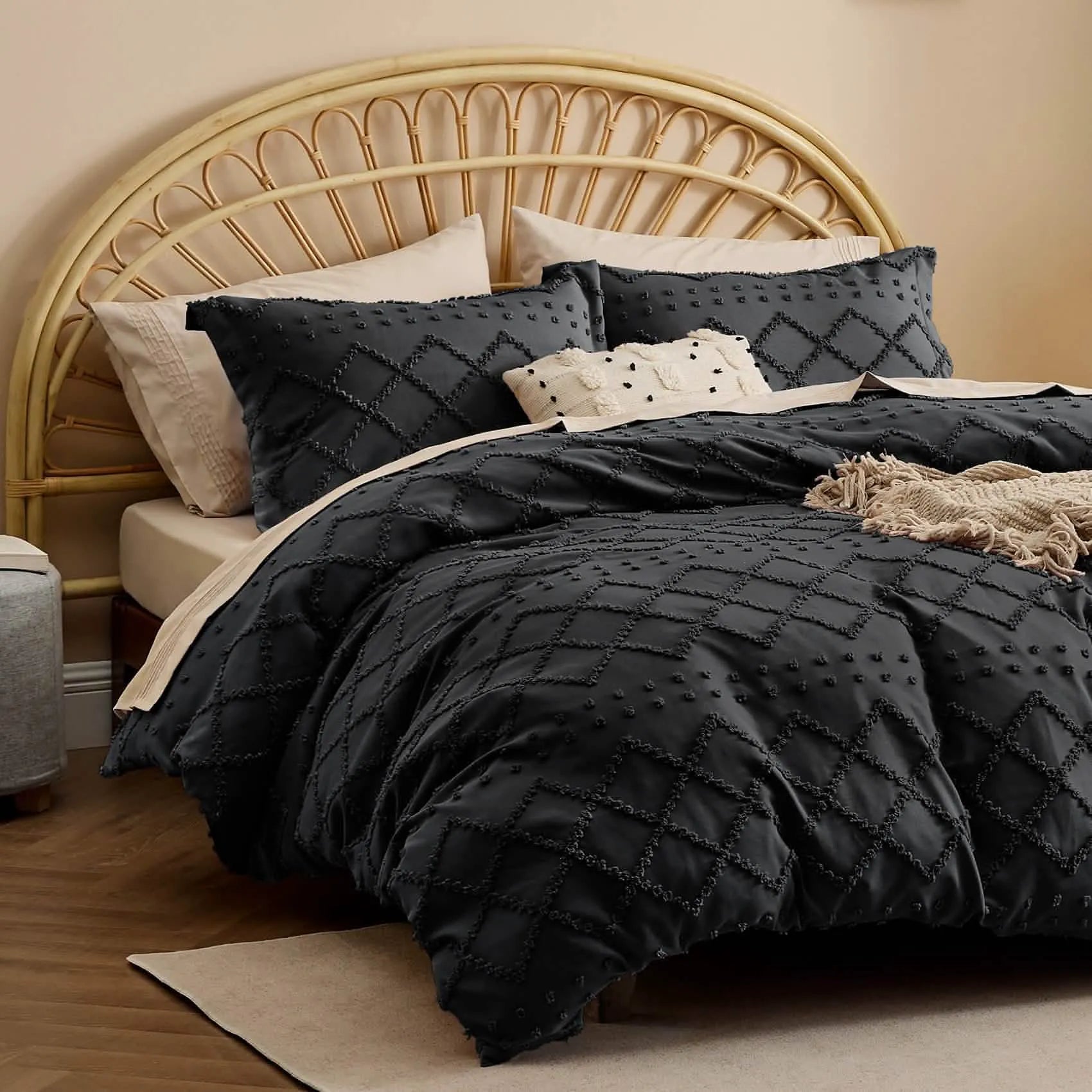 Boho Embroidery Duvet Cover Set