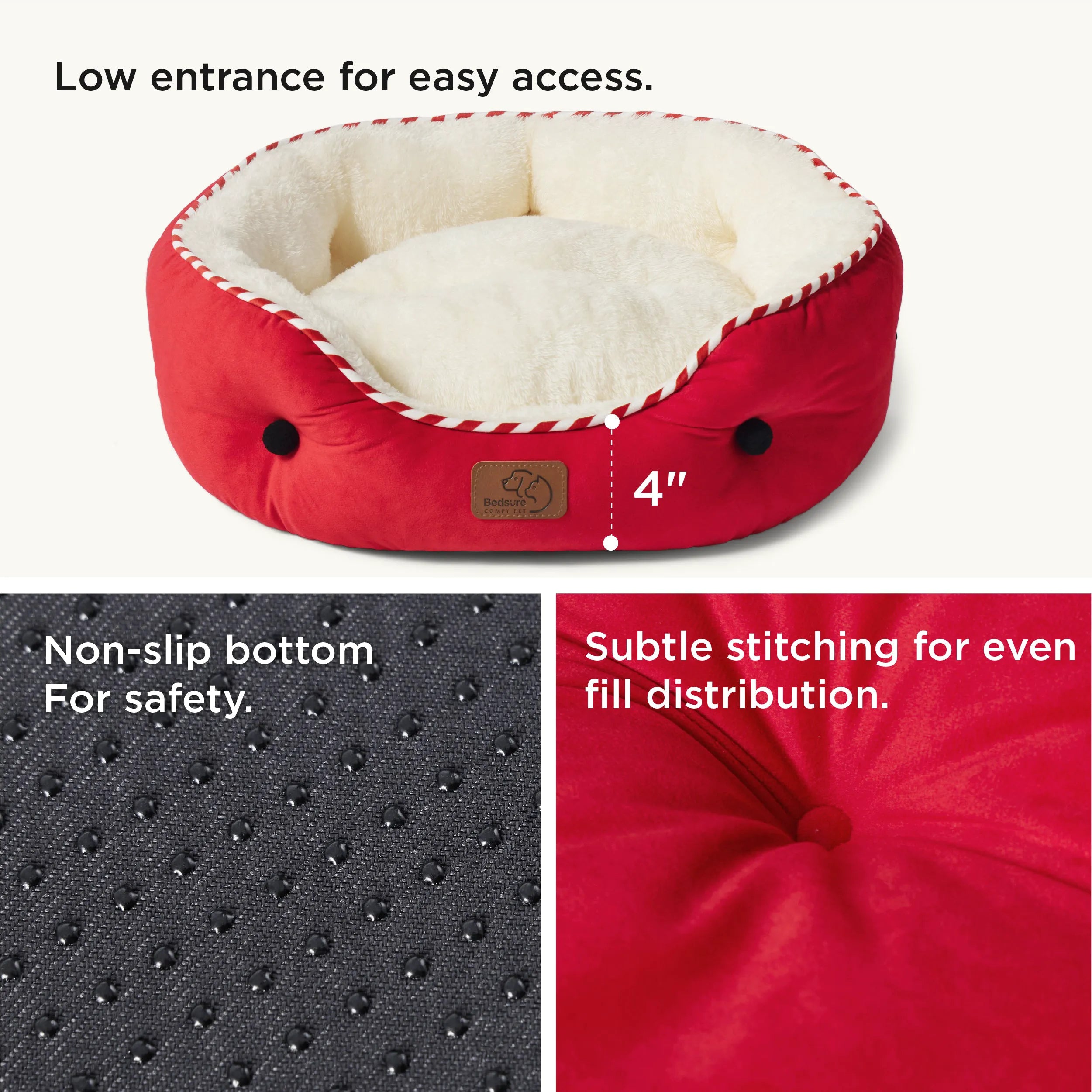Round Solid Pet Bed