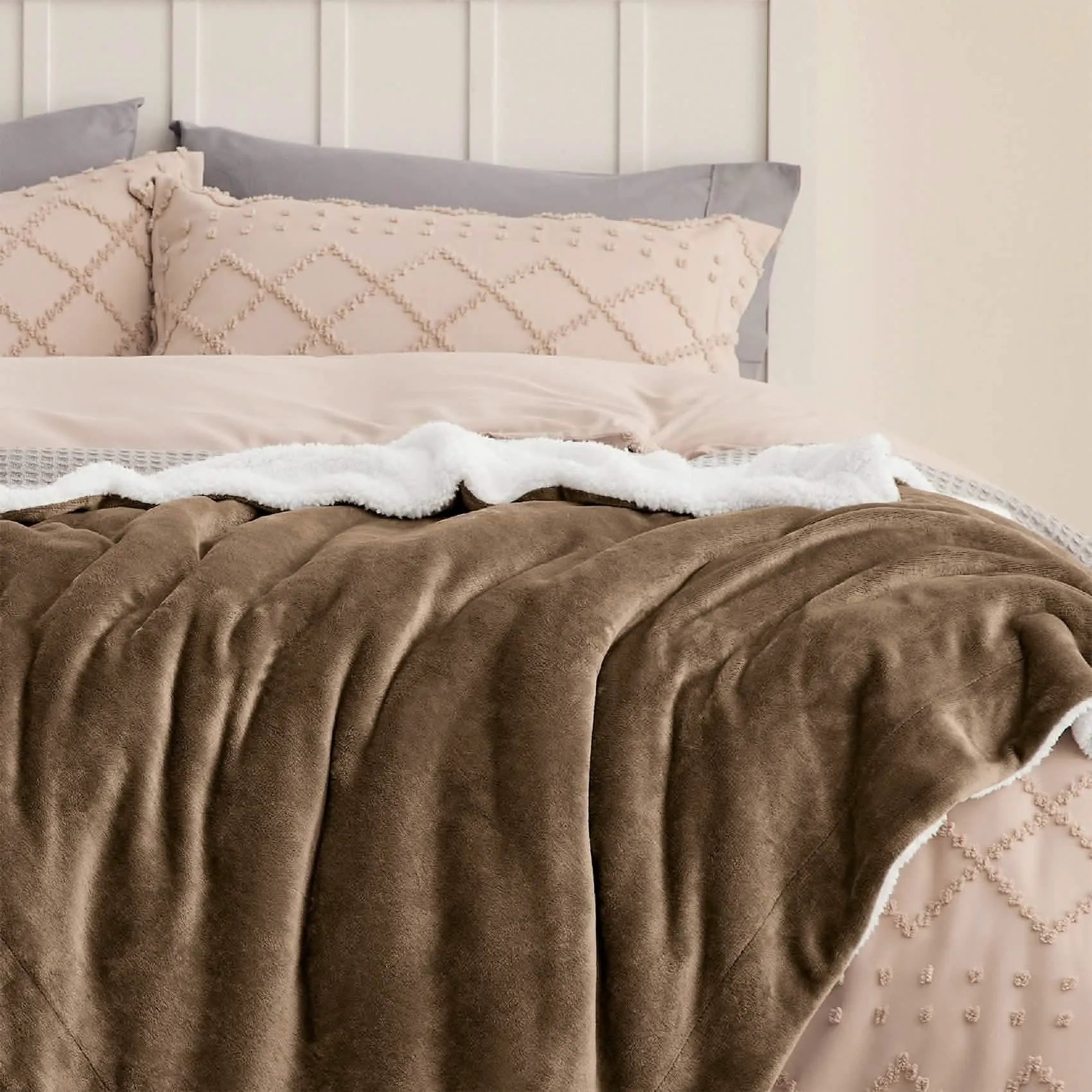 Cozy Sherpa Fleece Throw Blanket