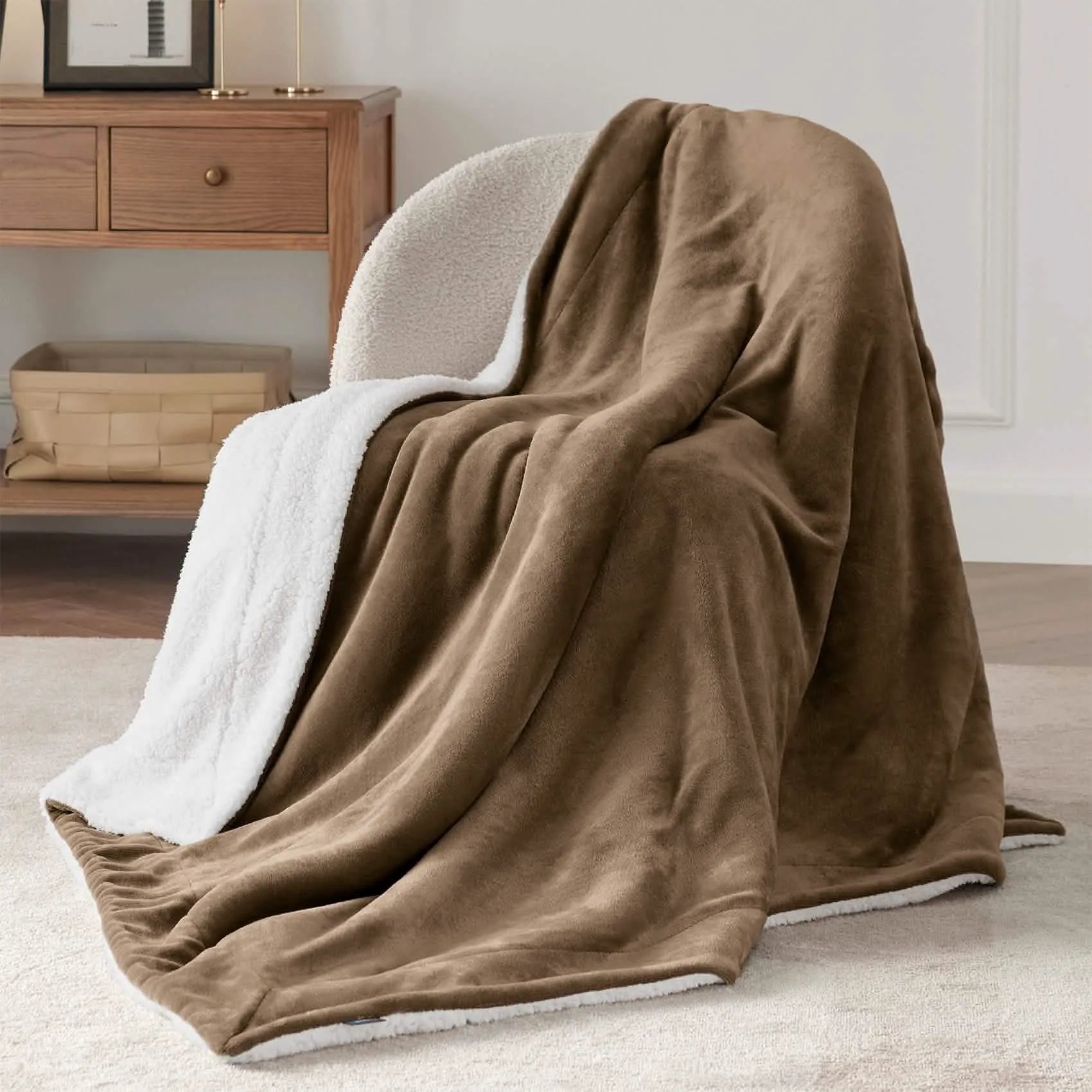 Cozy Sherpa Fleece Throw Blanket