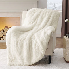Fuzzy Faux Fur Throw Blanket