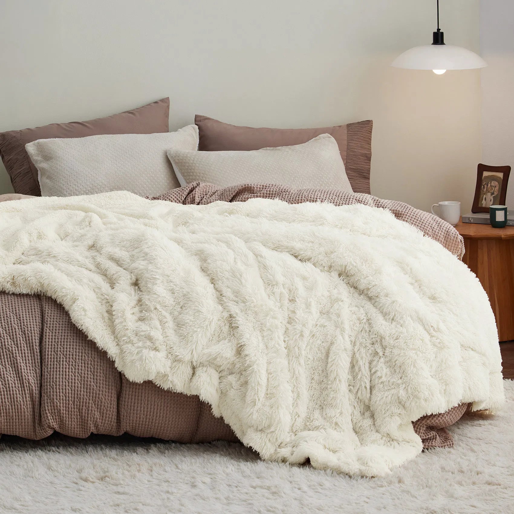 Fuzzy Faux Fur Throw Blanket