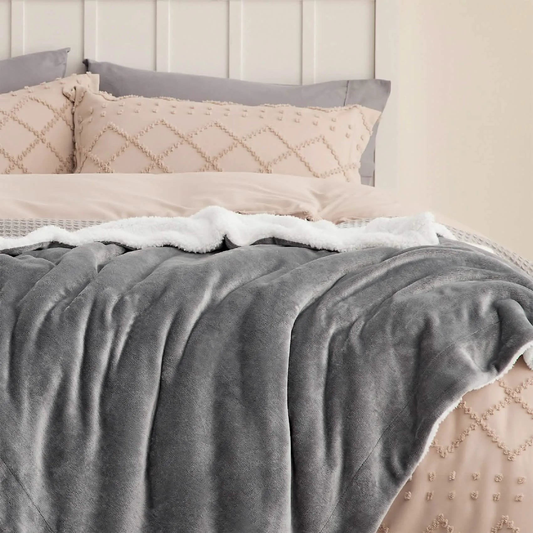 Cozy Sherpa Fleece Throw Blanket