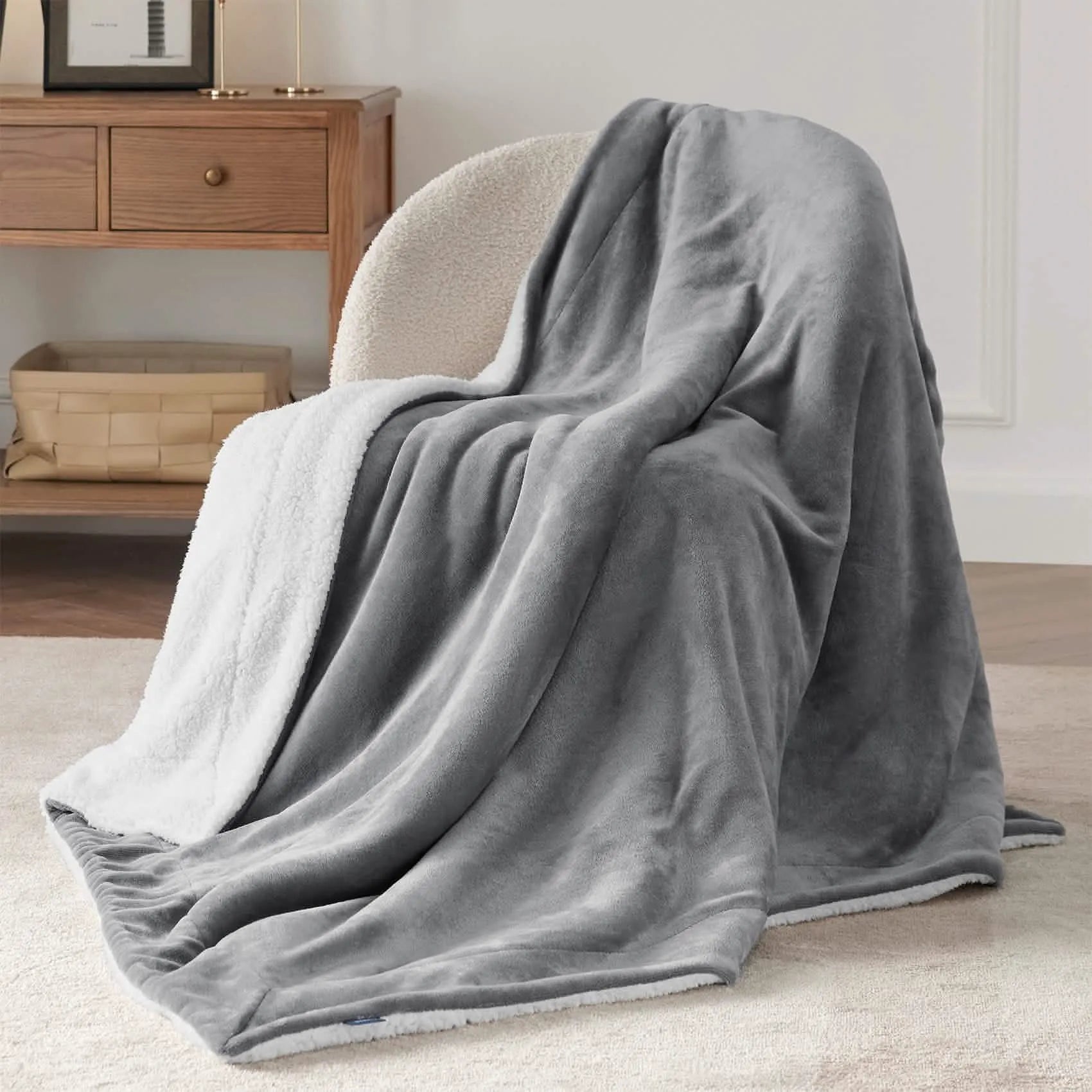 Cozy Sherpa Fleece Throw Blanket