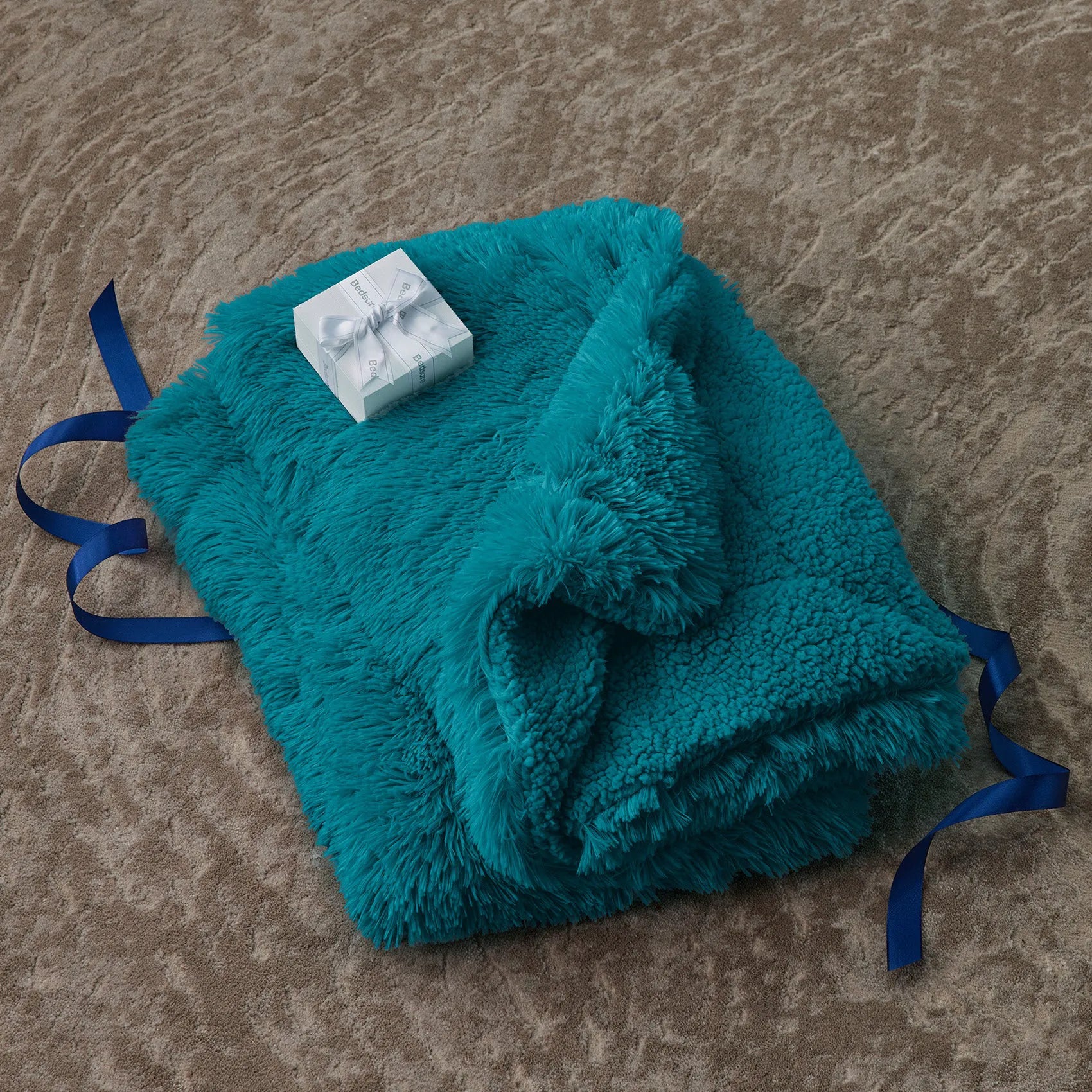 Fuzzy Faux Fur Throw Blanket