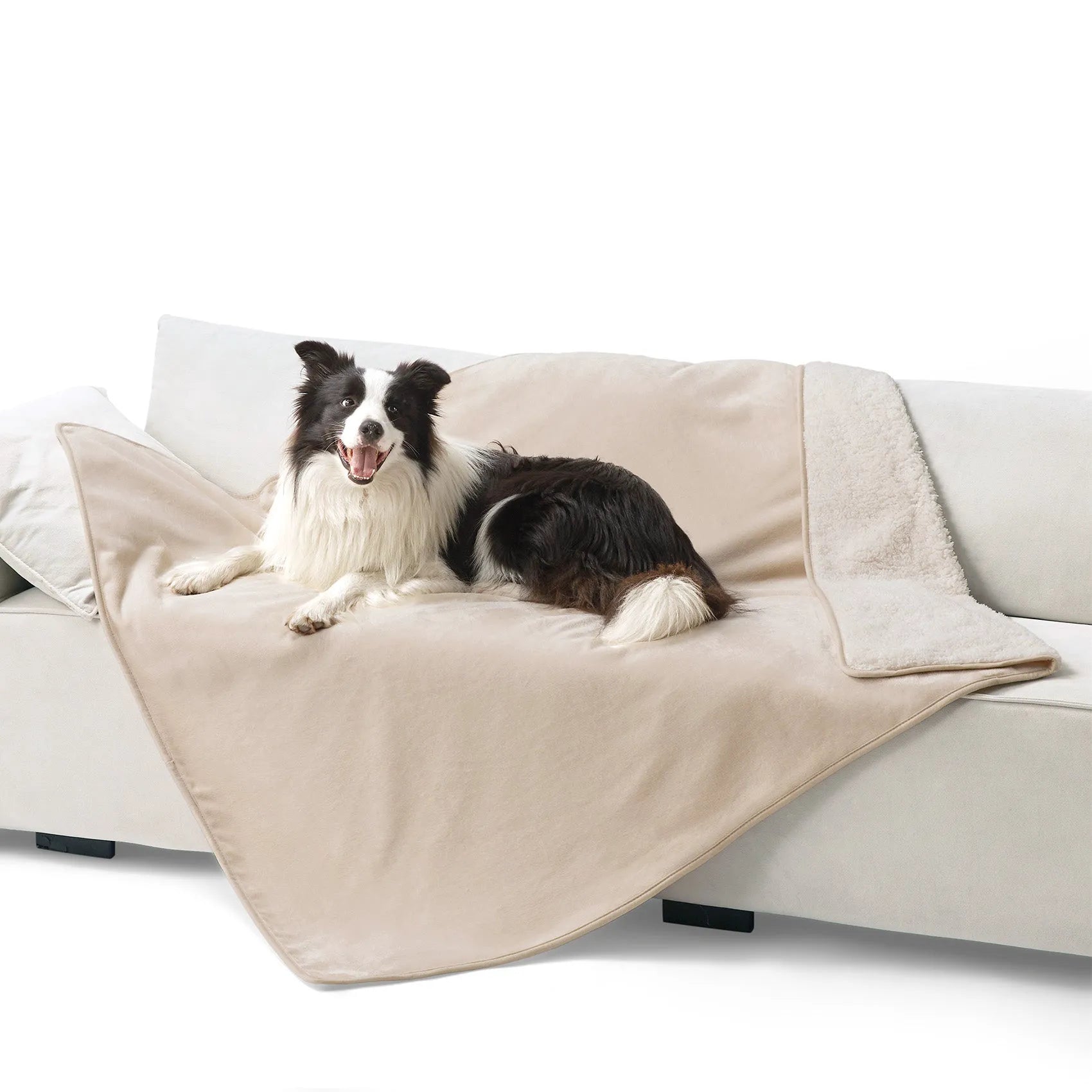Reversible Sherpa & Microfiber Fleece Dog Blanket
