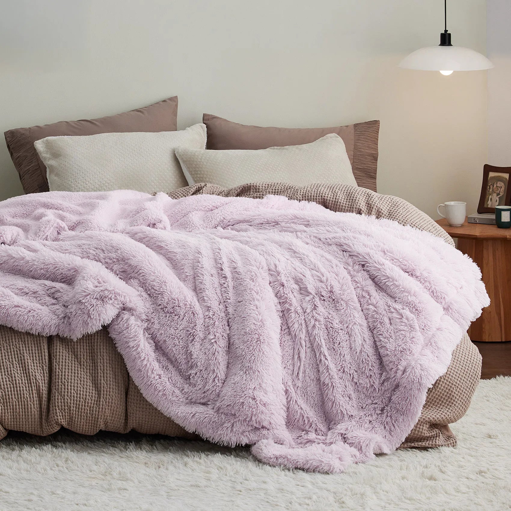 Fuzzy Faux Fur Throw Blanket