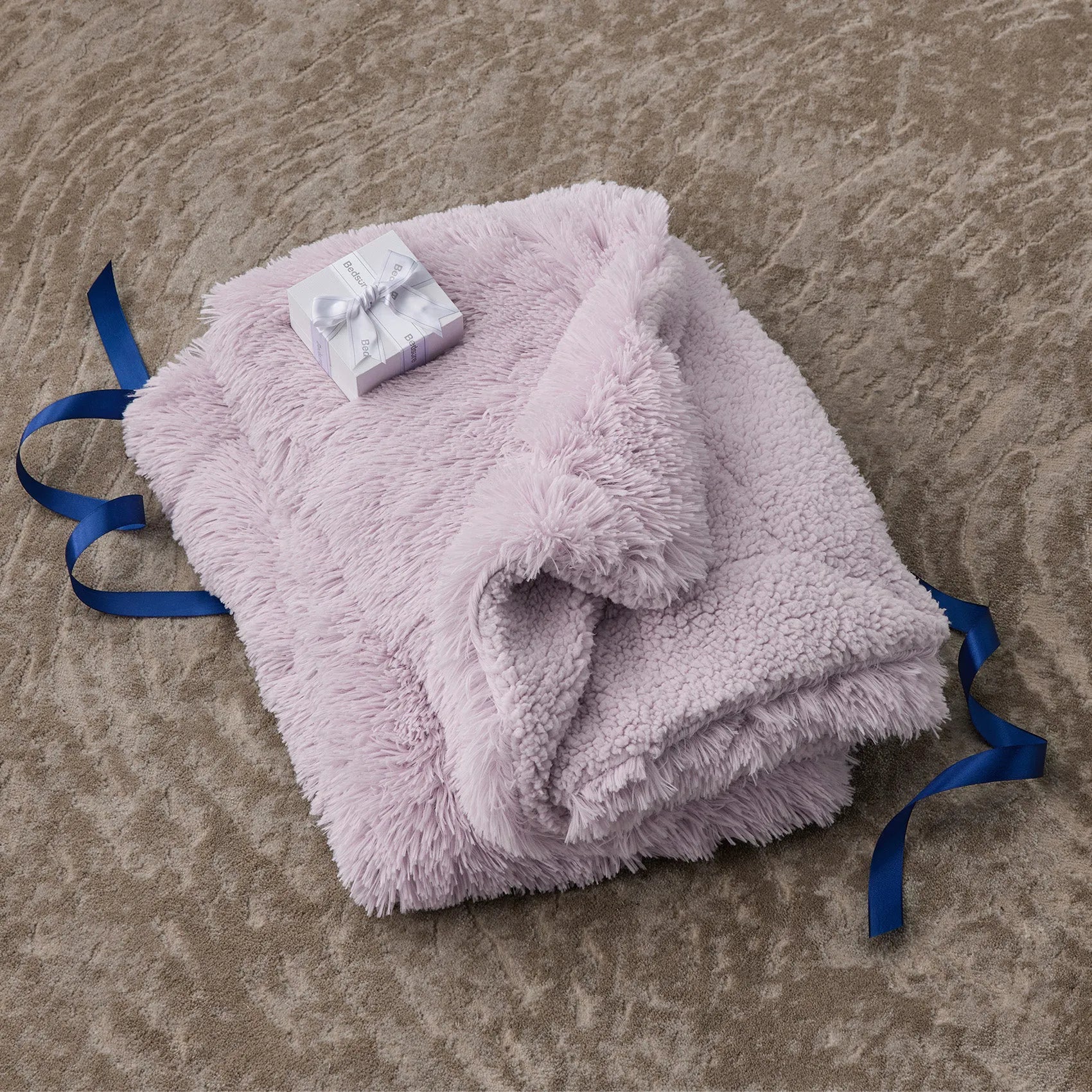 Fuzzy Faux Fur Throw Blanket