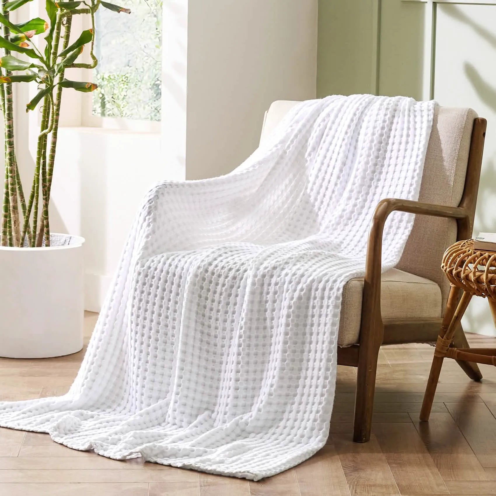 Bamboo Rayon Waffle Blanket