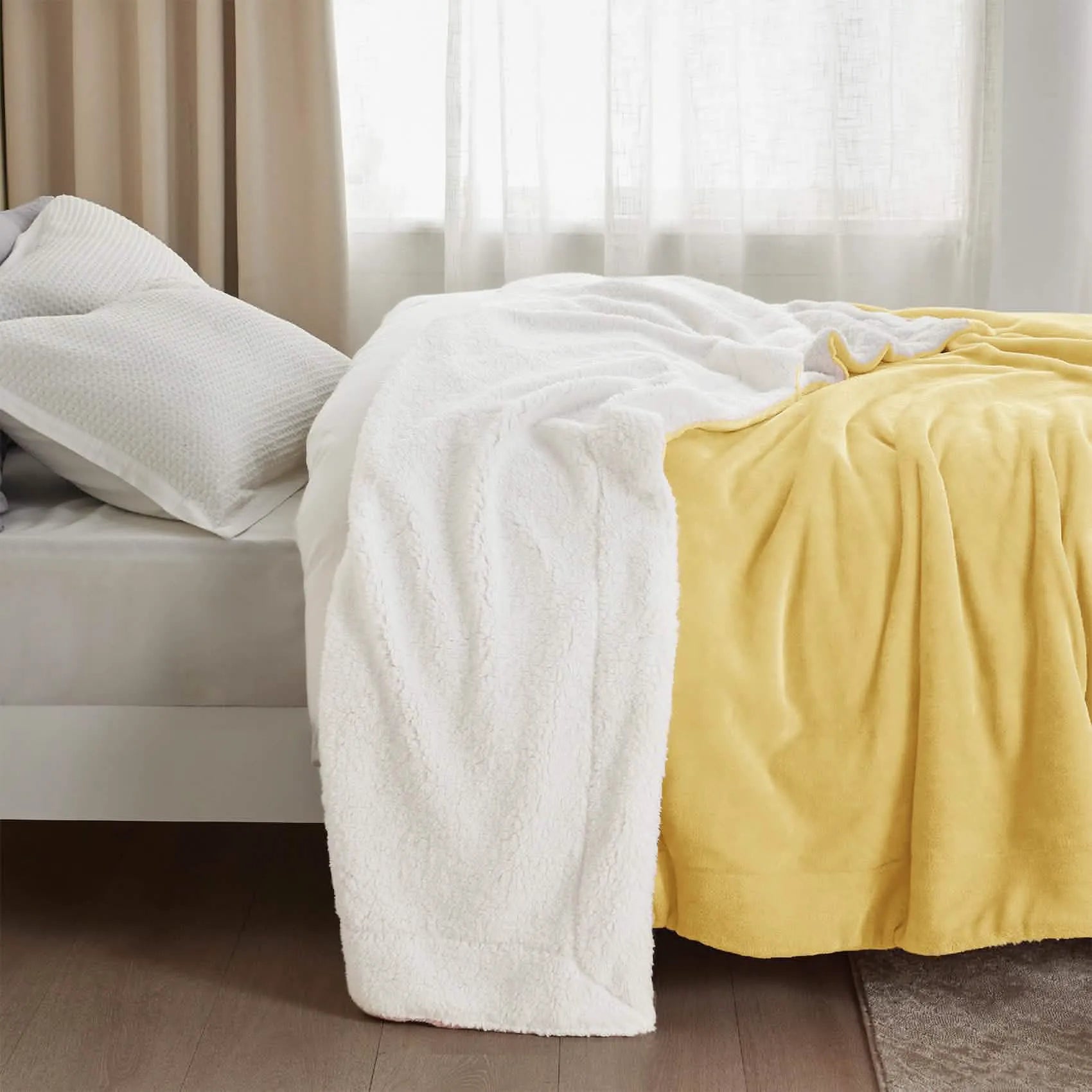 Cozy Sherpa Fleece Throw Blanket