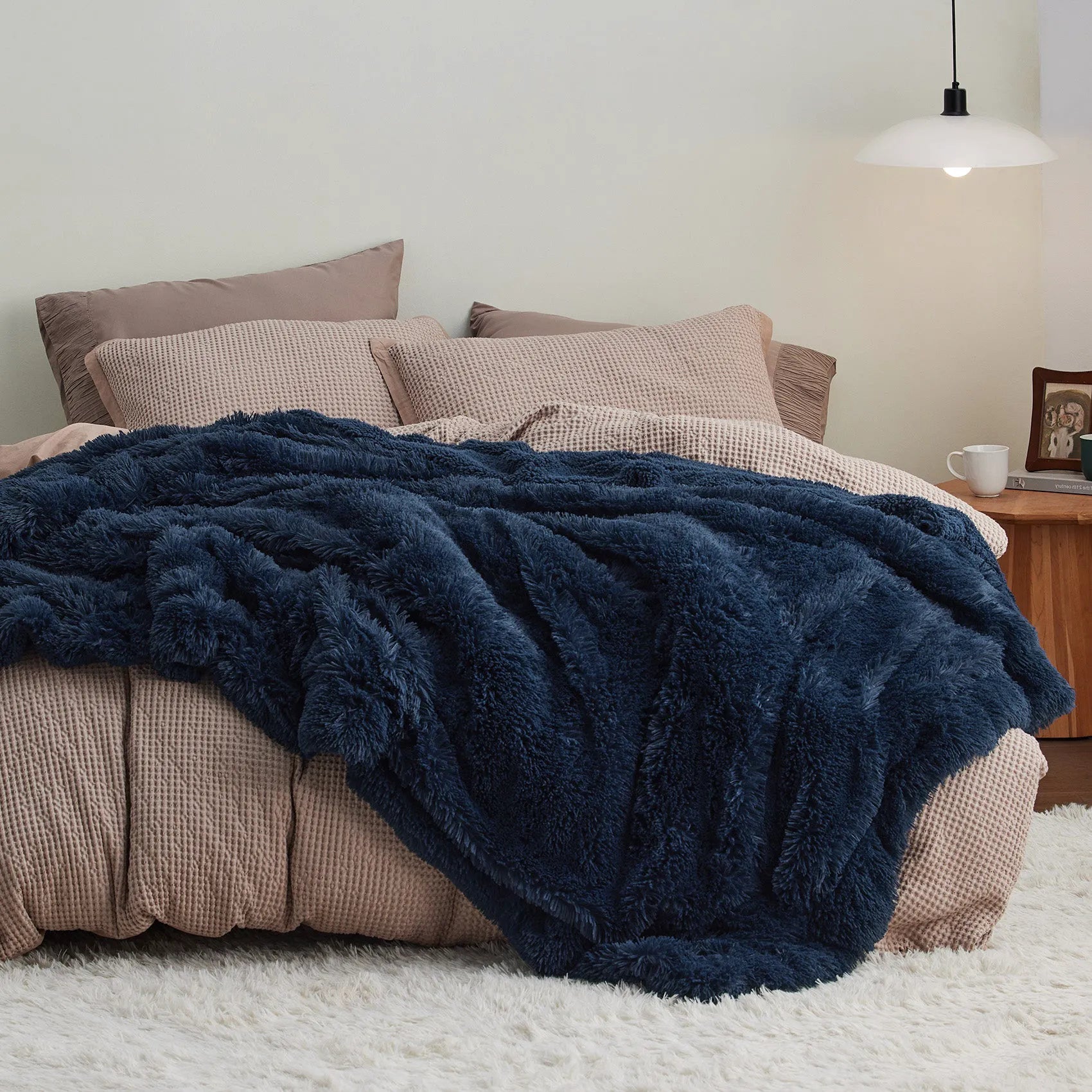 Fuzzy Faux Fur Throw Blanket