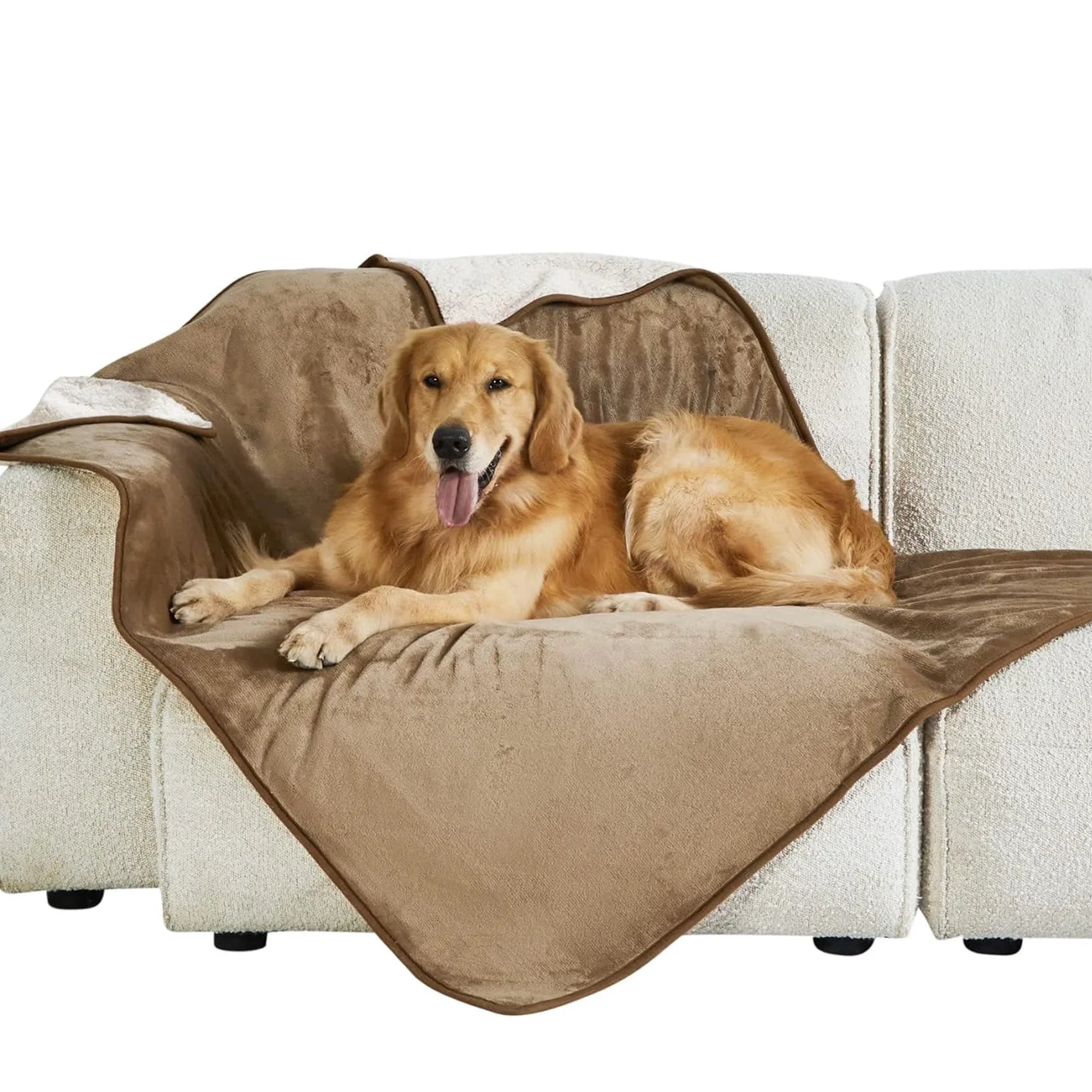 Reversible Sherpa & Microfiber Fleece Dog Blanket
