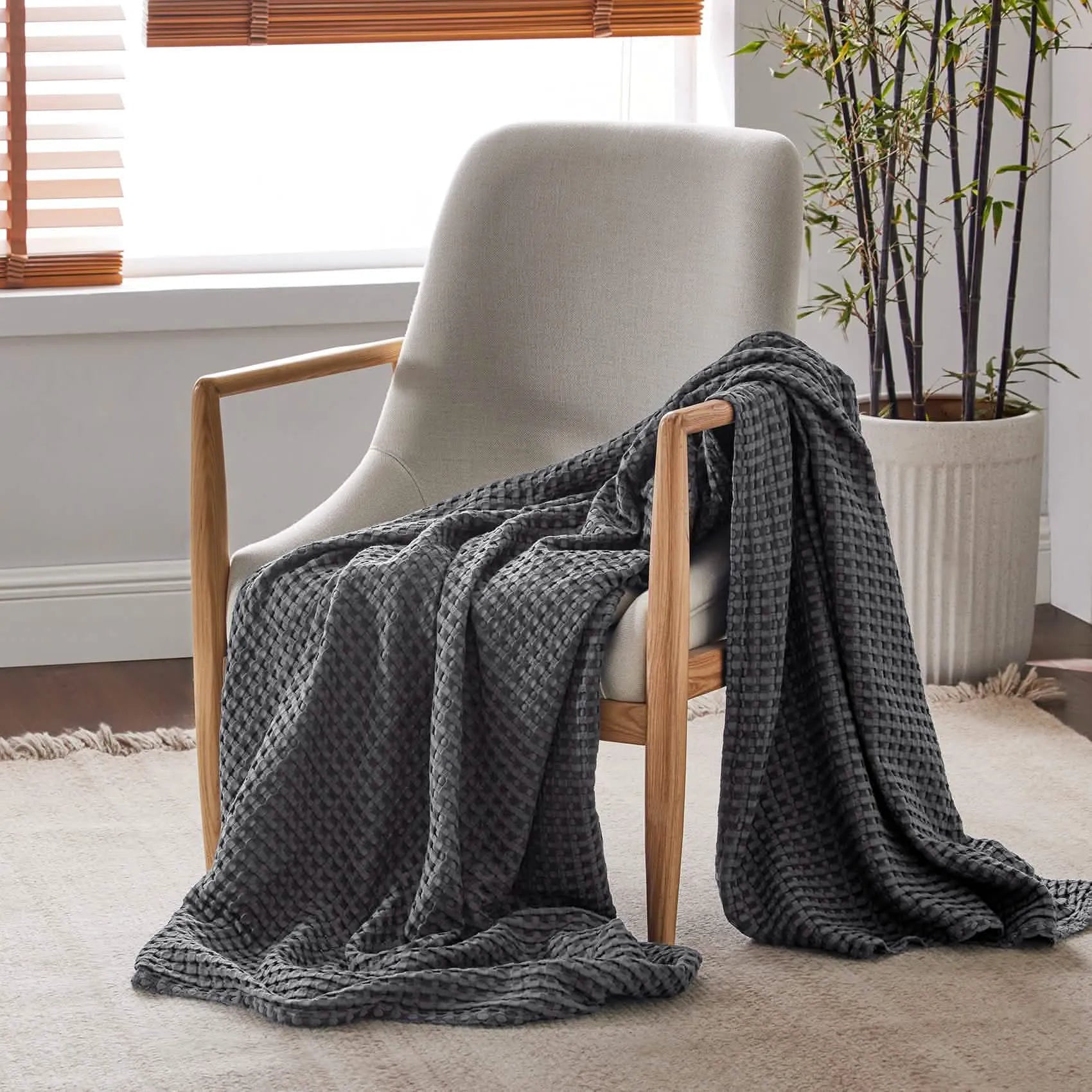 Bamboo Rayon Waffle Blanket