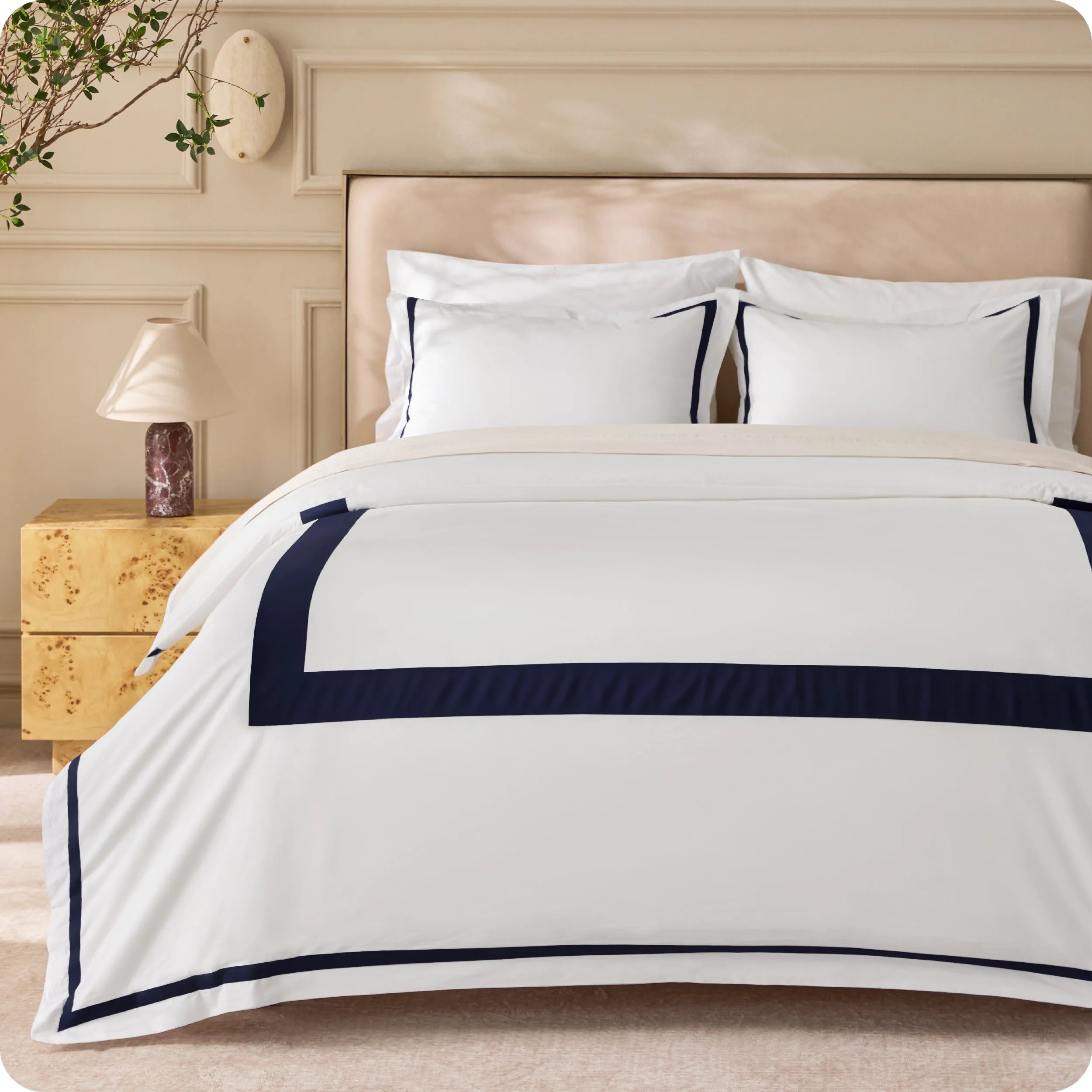 PureWoven™ Cotton Embroidered Hotel Duvet Cover Set